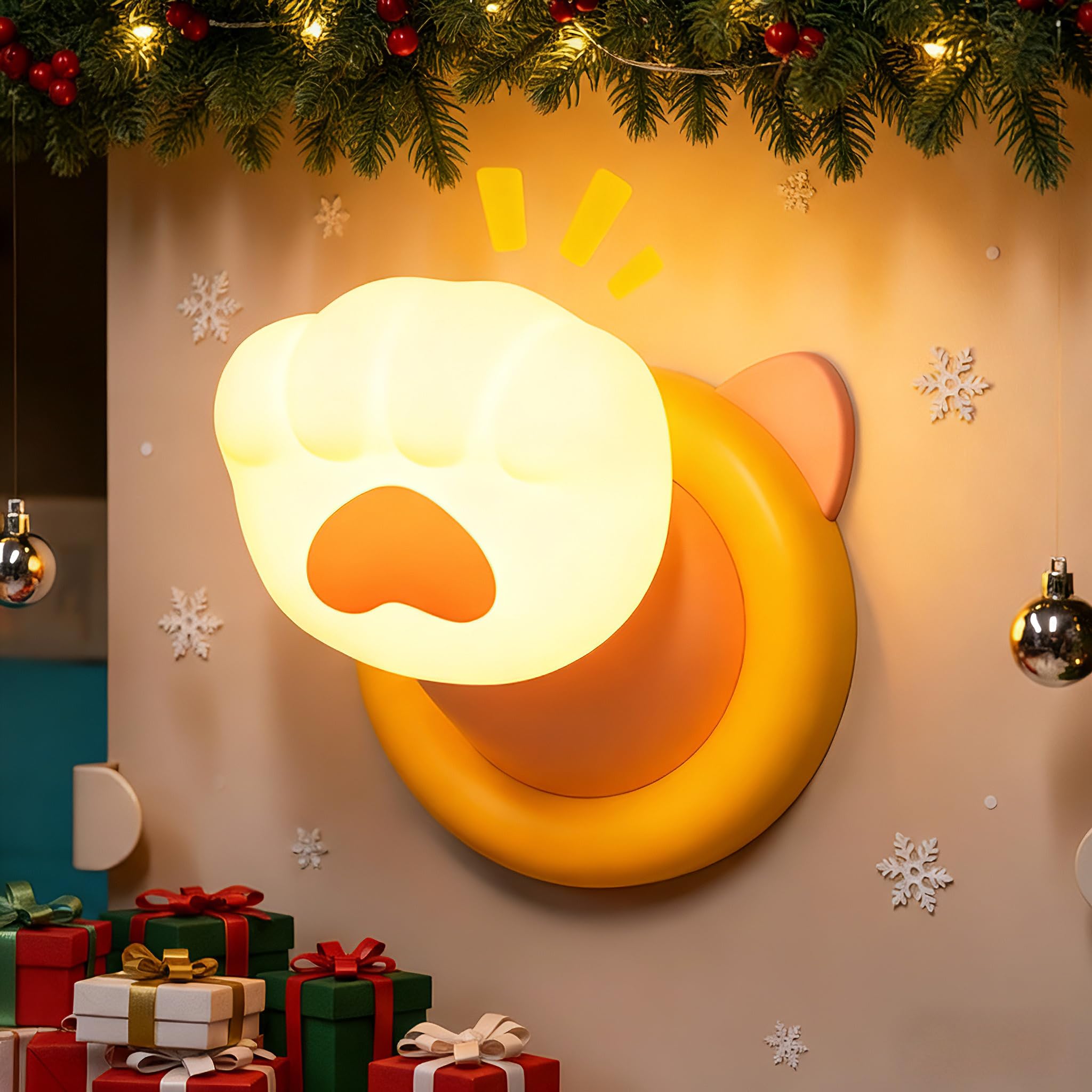 Tarinks Nursery Night Light for Kids  Magnetic Wall Light  Bedside Touch Lamp  Cute Dimmable Silicone Nightlight  Funny Gift for Baby Teen For Mature Users  Kitchen Office Room Decor (Cat Claw)