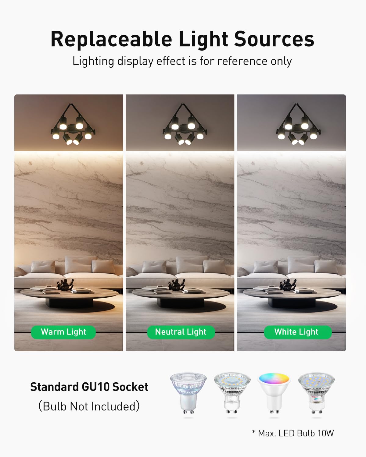 Bojim 6 Light Black Track Lighting Kit, Modern Led Track Lighting Fixtures Ceiling, Flexibly Rotatable Led Light Head With Acryl