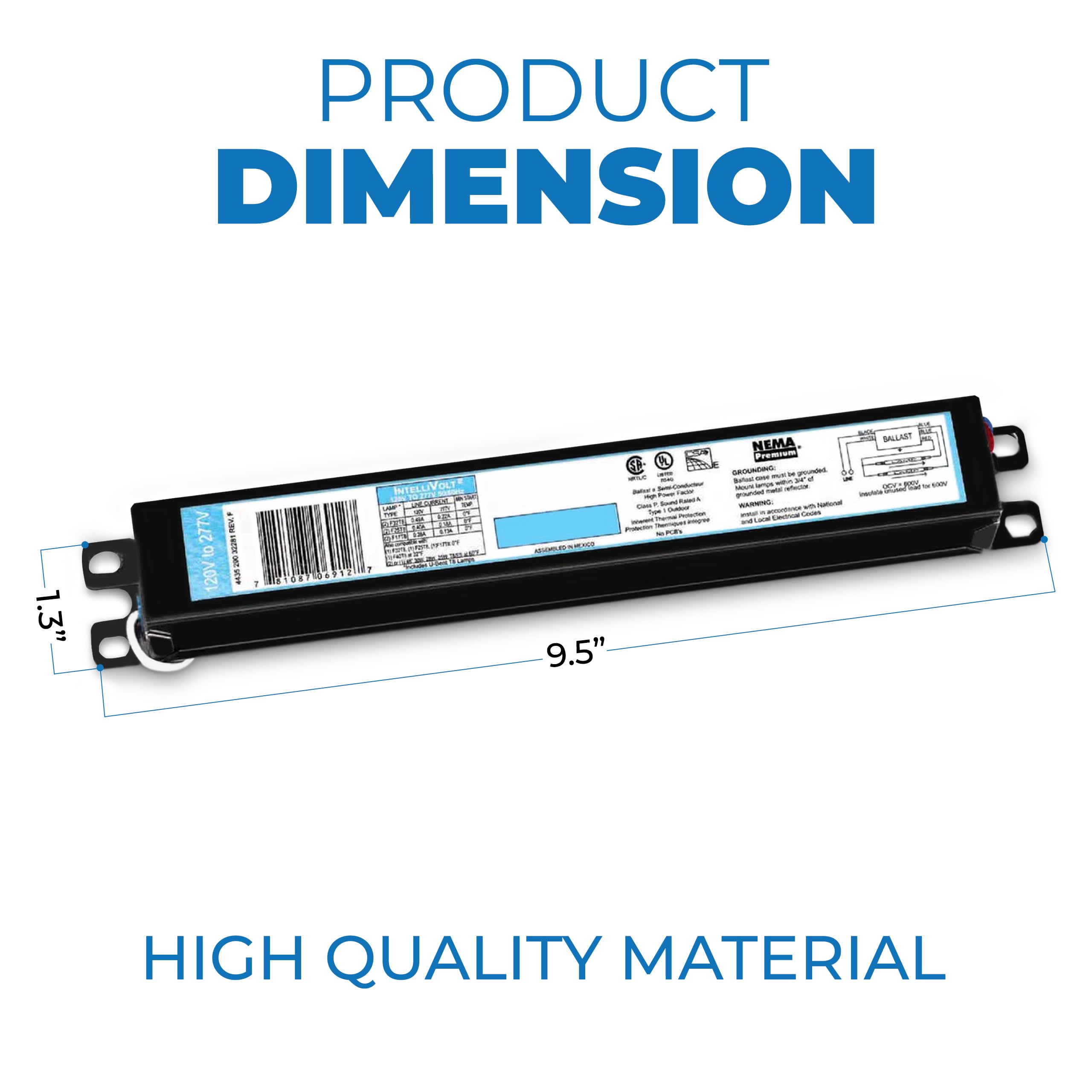 Ohlectric (10 Pack) Replacement For Icn-1P32-Sc 1 Lamp - T8 Fluorescent Electronic Ballast - 120-277 Volt - Instant Start - Stan