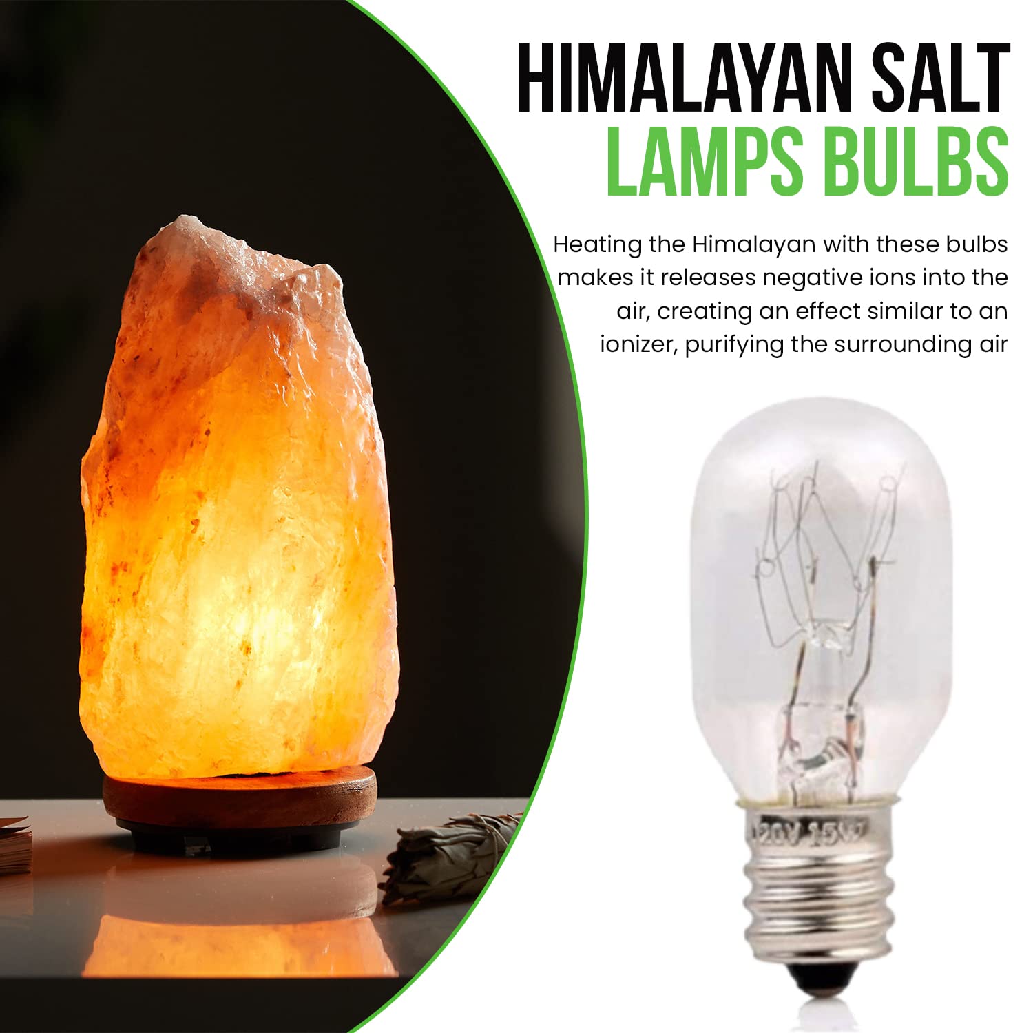 Bulbmaster 15 Watt Himalayan Salt Lamps Bulbs And Night Lights Replacement Light Bulbs Lamps 2.15'' - Fits E12 Socket Candelabra