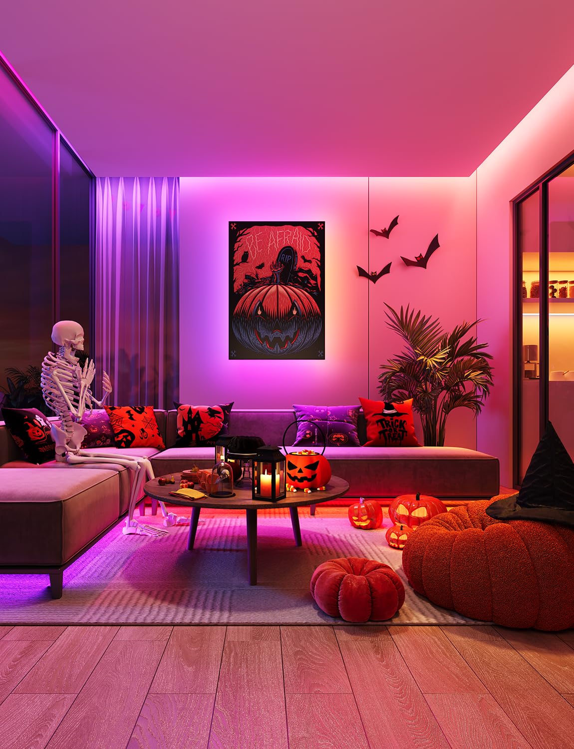 Govee 32.8ft RGBIC LED Strip Lights H617C, Smart App Control, Music Sync, Bluetooth, Color Changing for Bedroom & Gaming Room