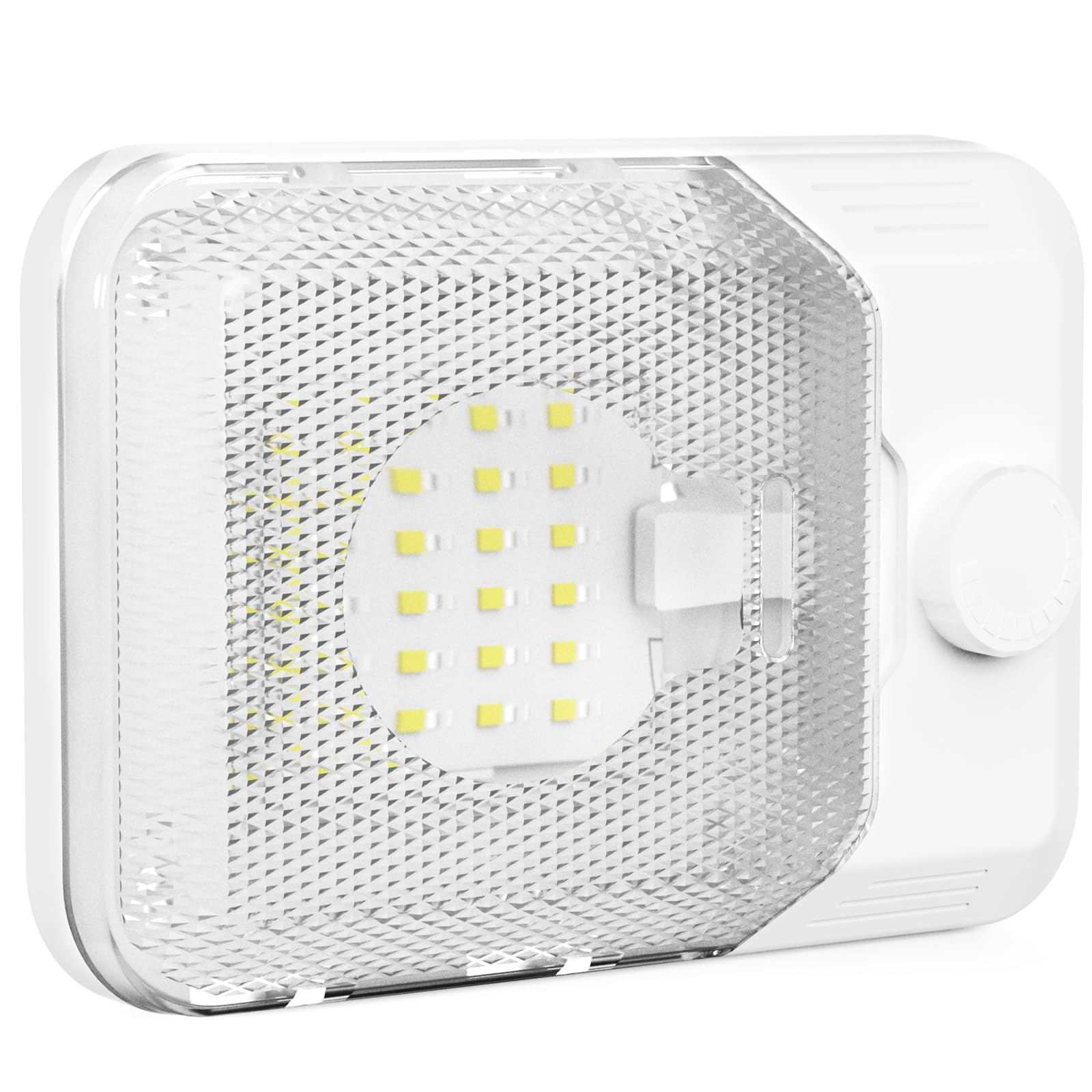 RVGUARD RV LED Ceiling Single Dome Light  12V LED Lights  RV Interior Light with Adjustable Brightness & Memory Function  6500K Cold White  for RV  Trailer  & Camper Van