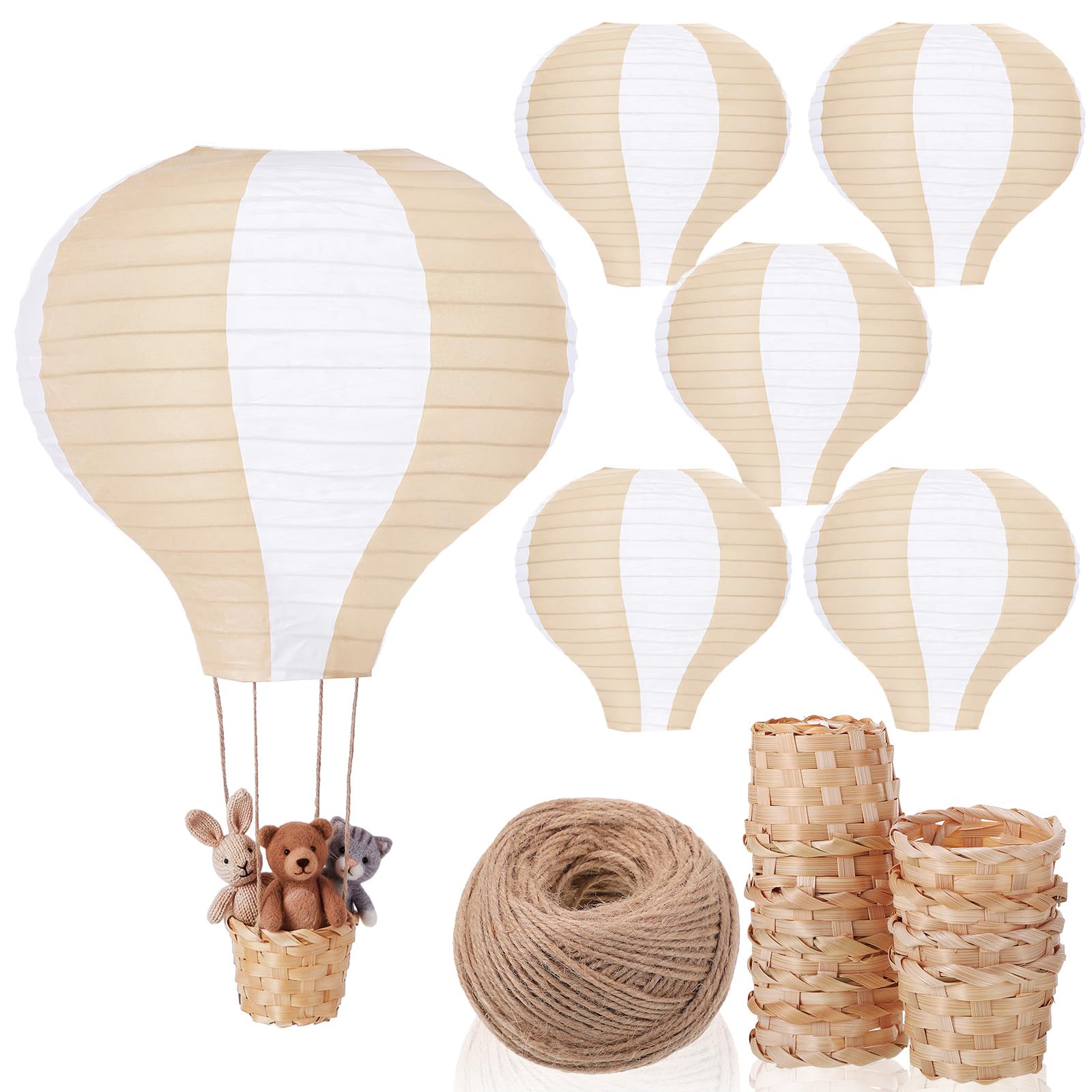 Meooeck Hanging Hot Air Balloon Decorations Paper Lanterns 12 Inch Reusable Hot Air Balloon Decor Paper Lanterns Set for DIY Cra