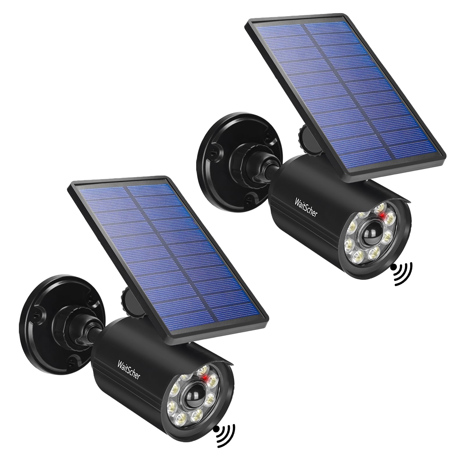 Waitscher Solar Motion Lights - 1200Lm Waterproof Fake Camera For Outdoor Security (2Pack)