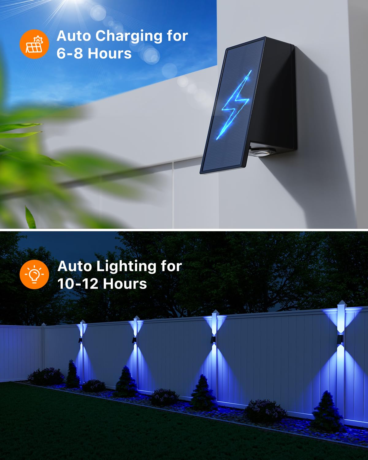 8 Pack Color Changing Solar Powered Fence Lights Outdoor Waterproof Wall Mount Led Rgb Ambiance Lamps For Outside Patio  Deck  House  Pool Cage  Garden  Yard Decorative With 8 Colorful Lighting Modes