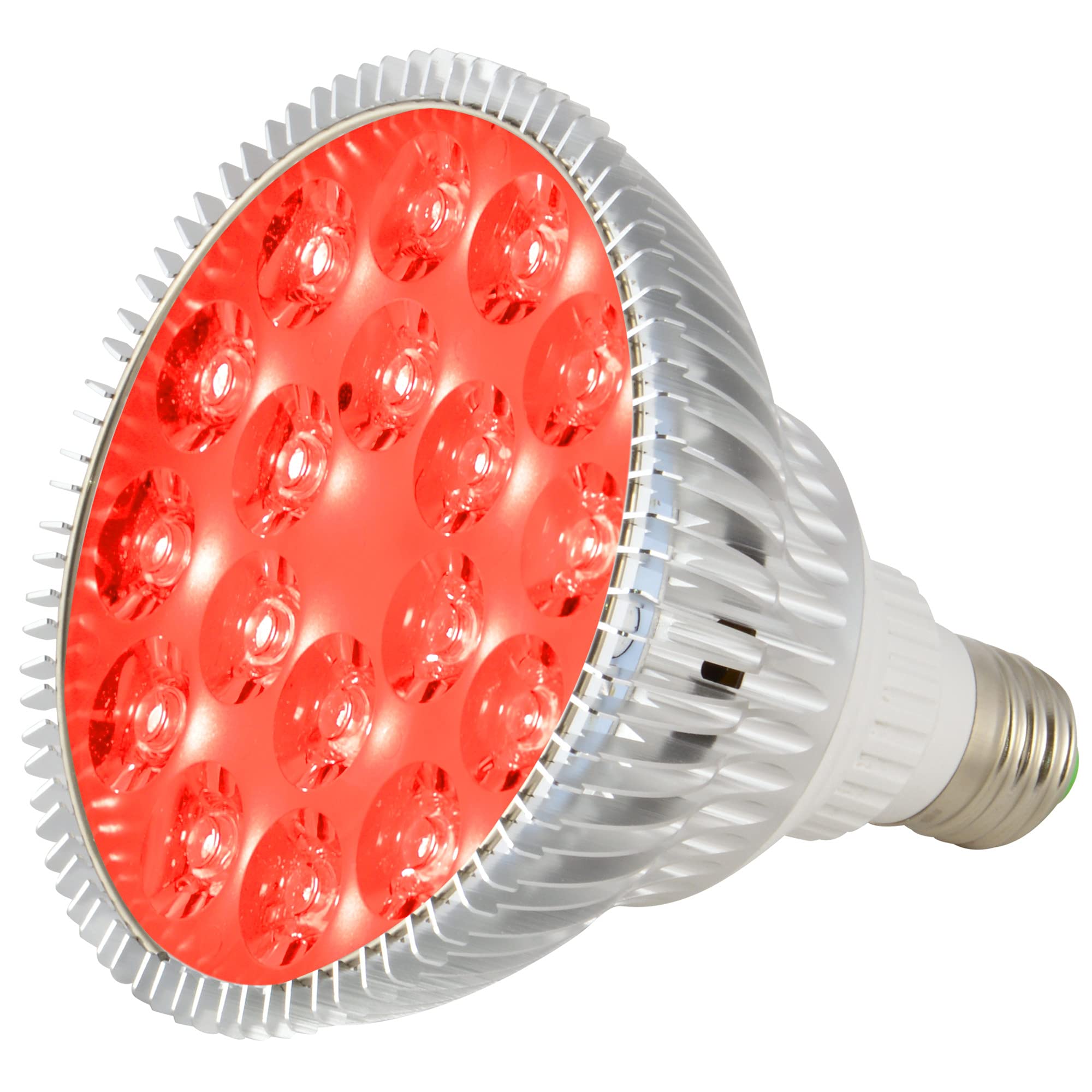 ABI PAR38 LED Grow Light Bulb 26W with Active Cooling, Red 630nm, High Power, Model GR-PAR38-26W-RED