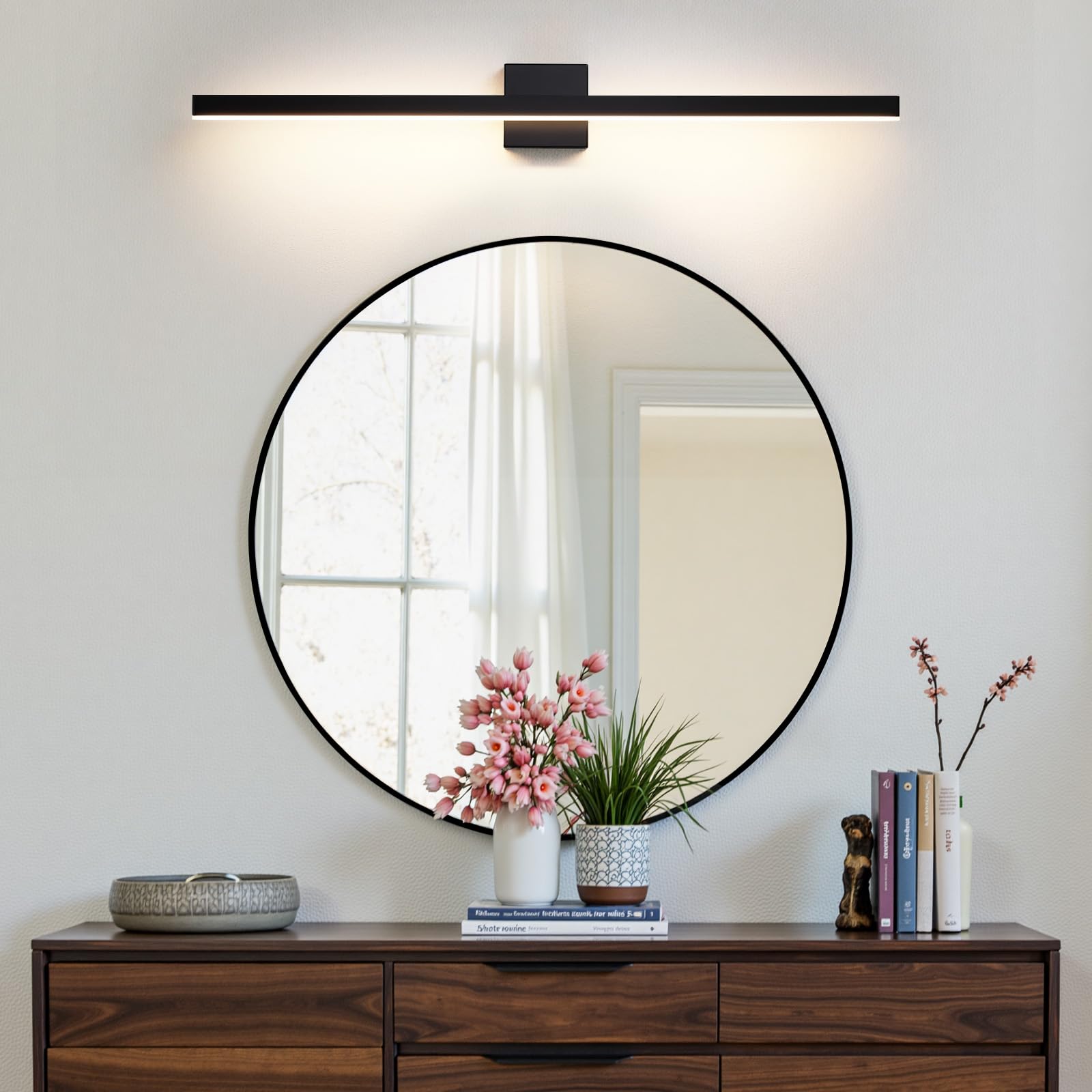 Kaisite Black Vanity Light For Bathroom Above Mirror 39 Inch Led 5Cct Bathroom Lighting Fixtures Dimmable Modern Bath Wall Light Fixture Over Mirror