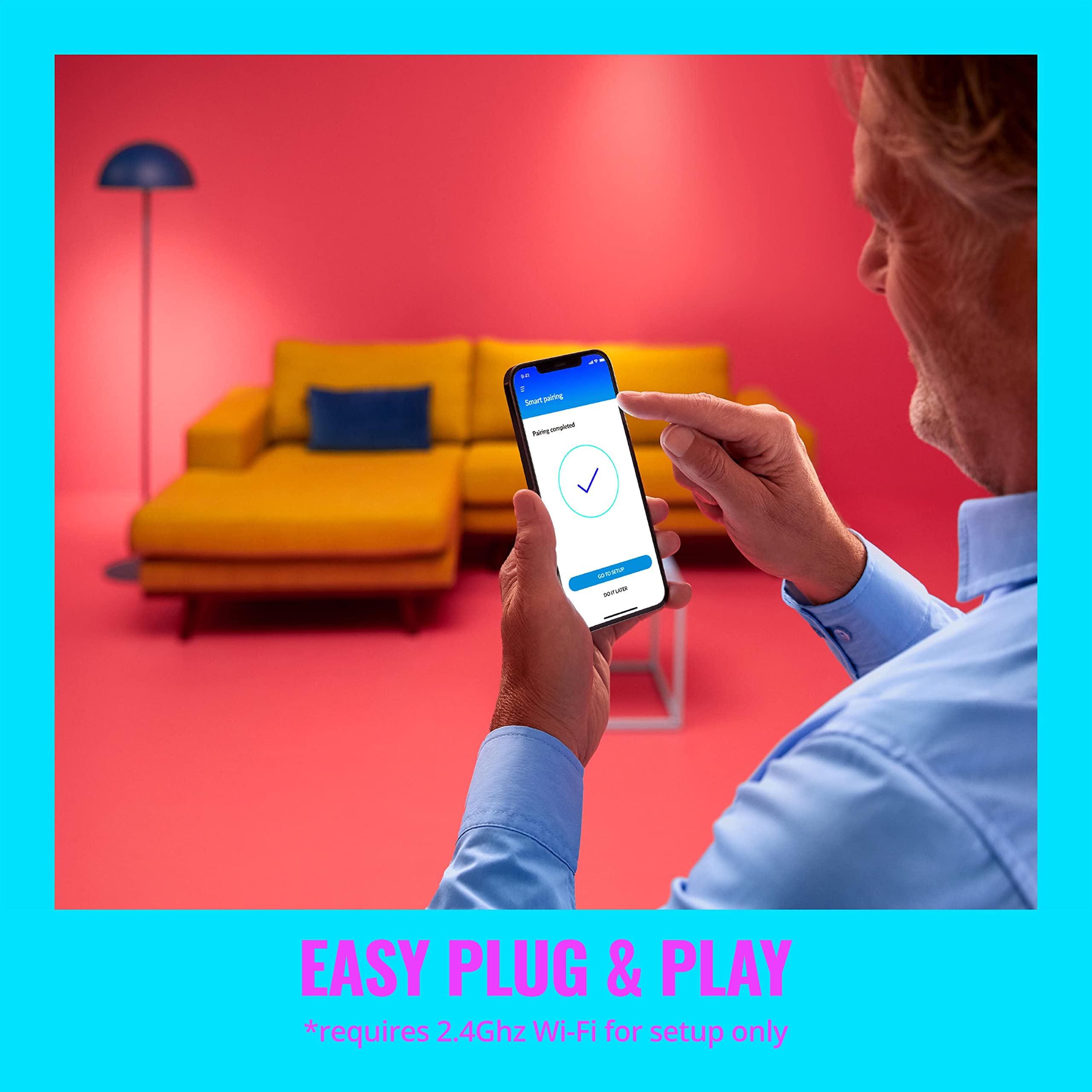 WiZ Smart Plug - Pack of 1 - Type B - Connects to Your Existing 2.4Ghz Wi-Fi - Control with Voice or App - Works with Google Hom