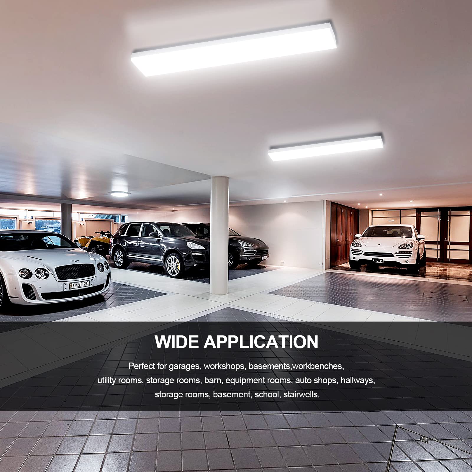 Tycholite 4Ft Led Wraparound Light 40W 4 Foot Led Light Fixture, 4800 Lumens, 4000K Neutral White, 48 Inch Led Shop Lights Flush Mount For Garage, 120W Fluorescent Equivalent, 4 Pack