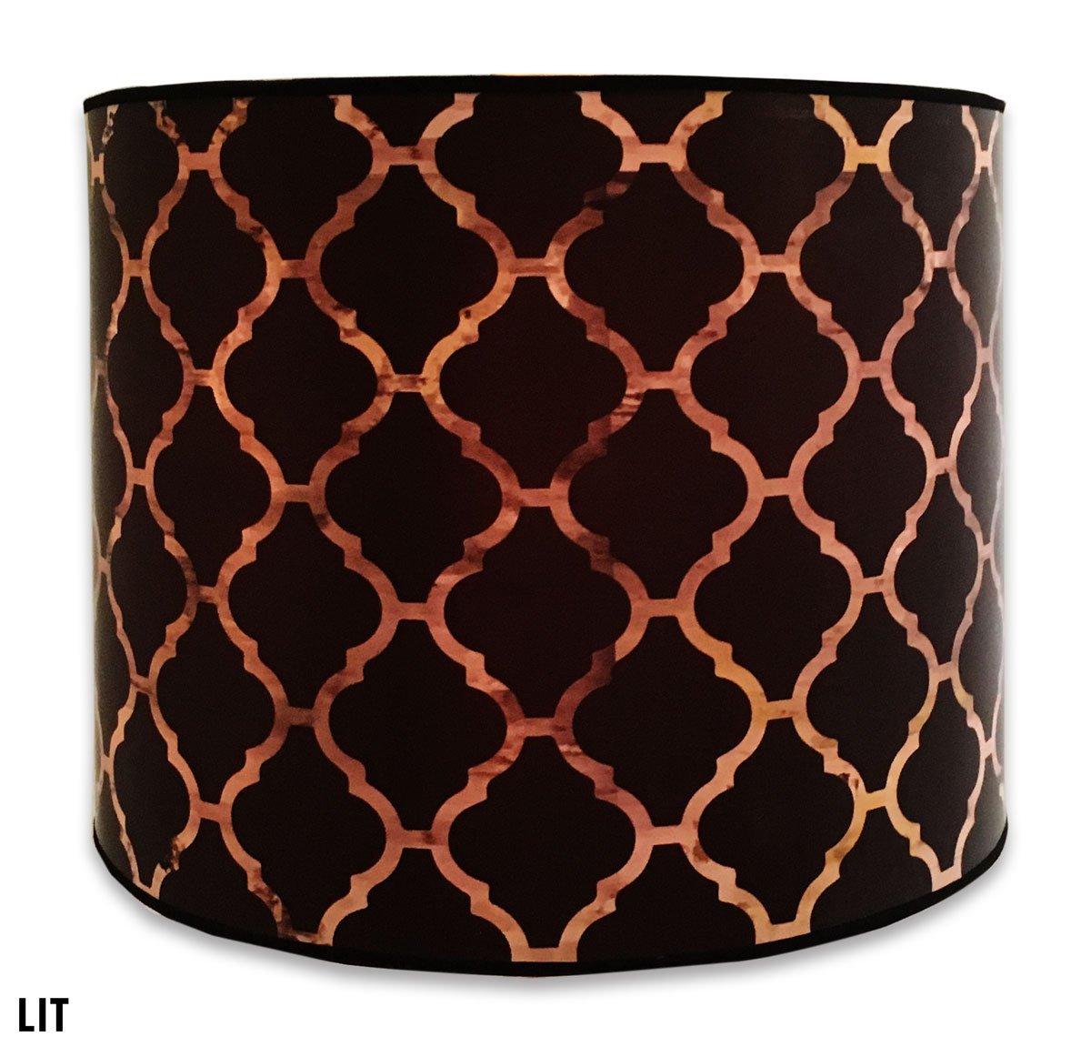 Royal Designs, Inc. Trendy Decorative Handmade Drum Shade, Made In Usa, 10In, Hbc-8048-10, Black Moroccan