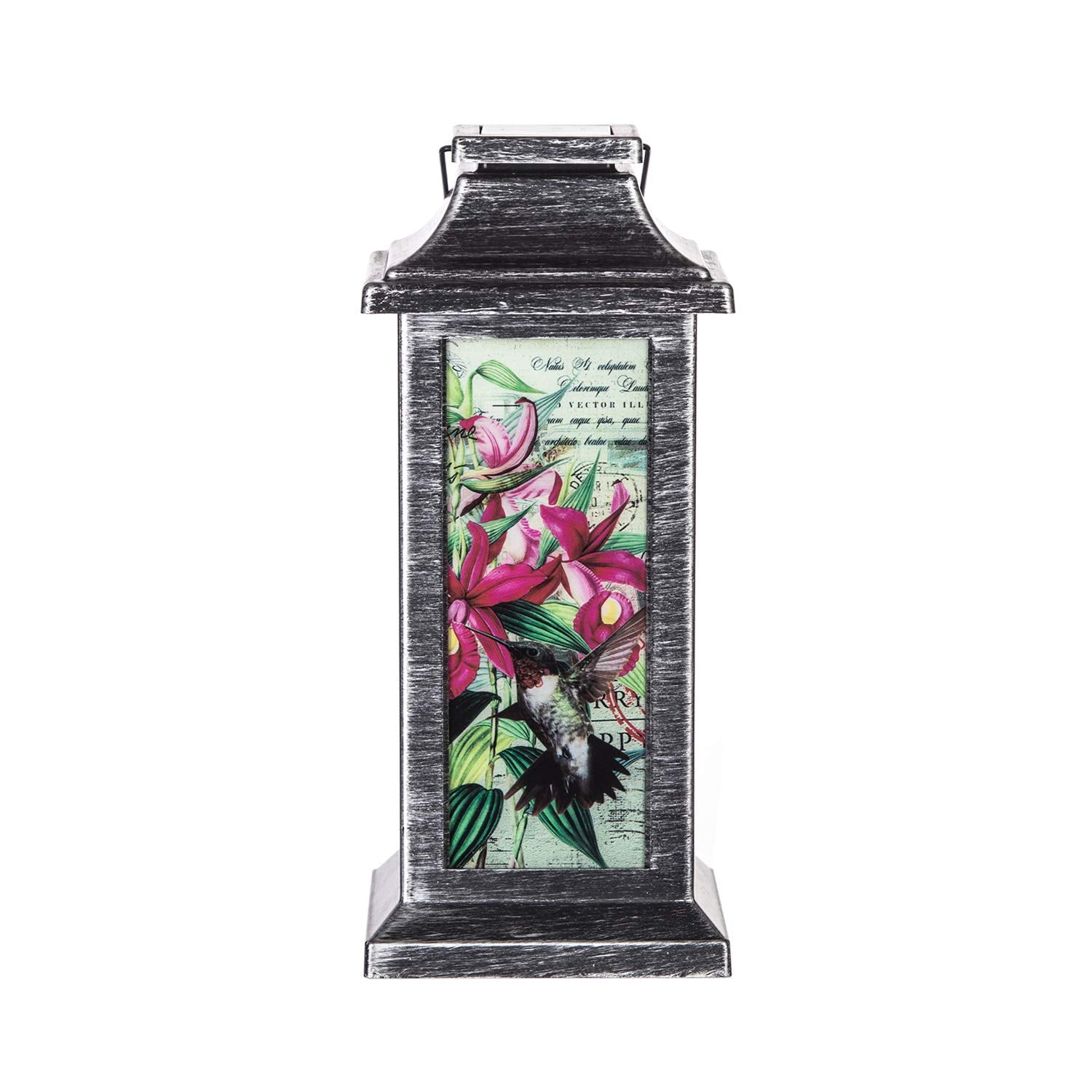 Topadorn Vintage Solar Lantern - Hummingbird Design, Waterproof Hanging Lamp for Outdoor Garden & Patio Décor, Solar-Powered, Model 2LA972AEC-GS