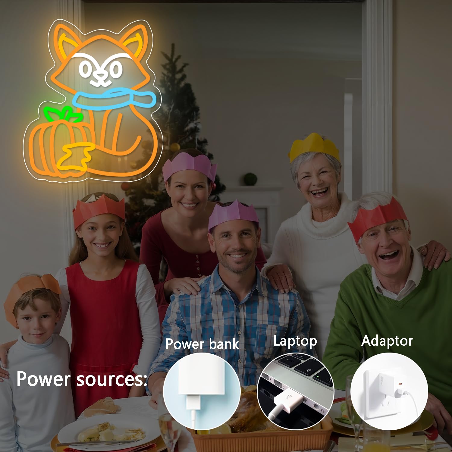 Fox Pumpkin Neon Sign Dimmable For Thanksgiving Neon Sign Led Fall Neon Light Sign Decoration Glowing Sign Usb Powered Wall Hanging Decoration For Thanksgiving Autumn Decor Present