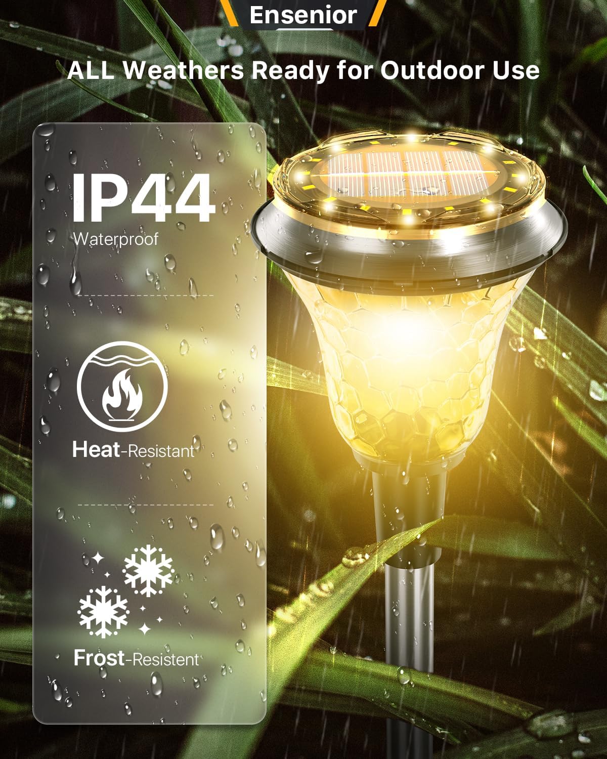 Ensenior Solar Outdoor Lights, Waterproof 6 Pack, LED Solar Landscape Up and Down Lighting for Pathway, Yard, Garden and Patio,