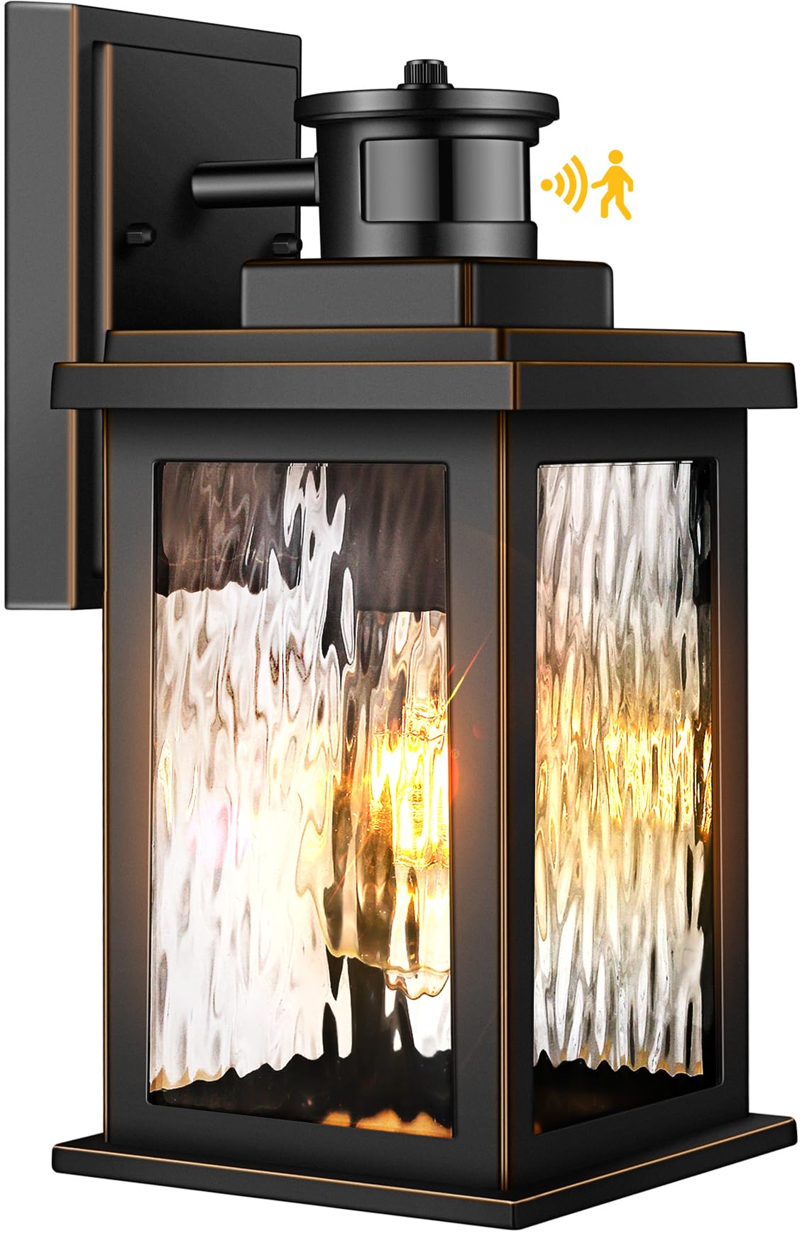 Vianis Motion Sensor Outdoor Wall Lights, Waterproof Aluminum Dusk To Dawn Black Sconce