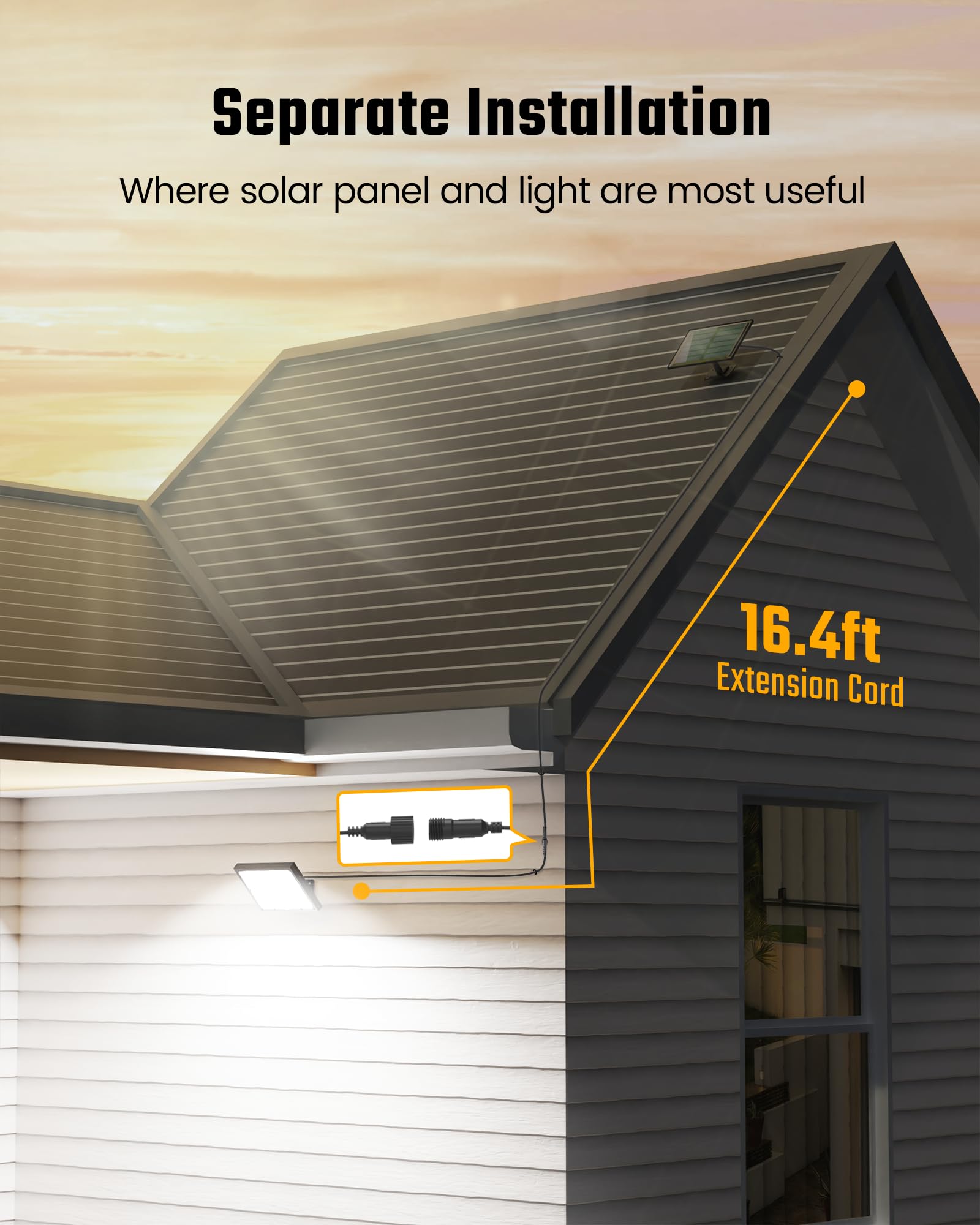 Superdanny Solar Outdoor Flood Lights With 113 Bright Leds, Motion Sensor Dusk To Dawn Outside Flood Lights With 16Ft Cable Ip65
