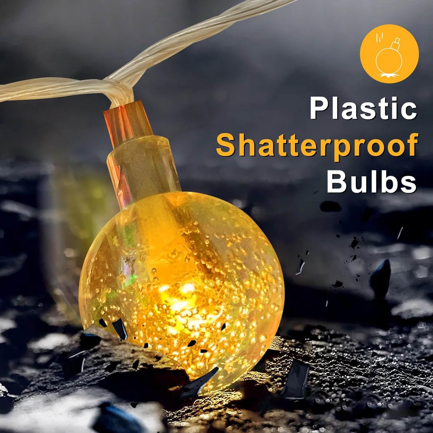 Rxment 100Ft Multicolor & Warm White Crystal Globe String Lights - Led Fairy Lights For Indoor/Outdoor