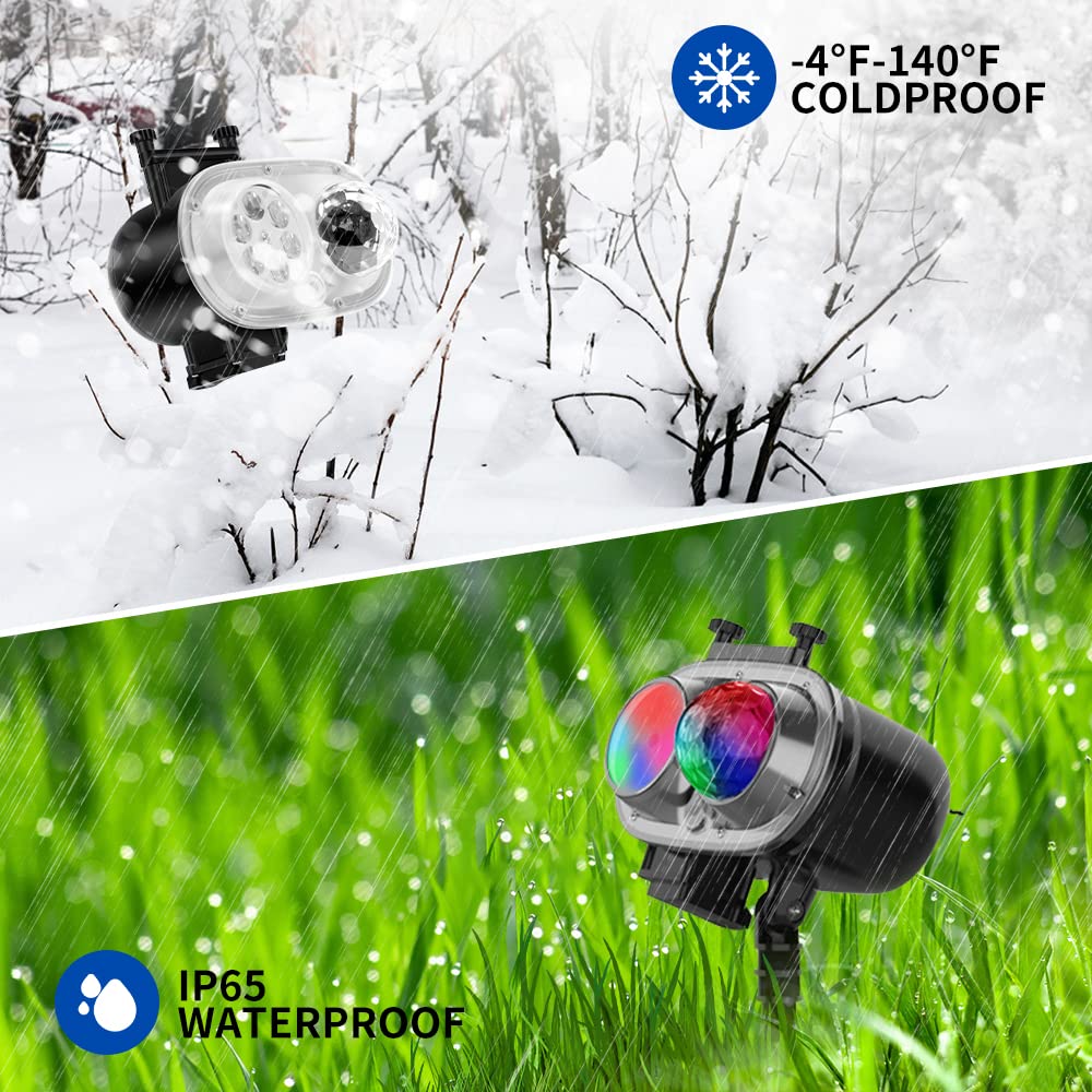 Everwood Holiday Projector Lights - 2-In-1 Hd Led With Remote, 3D Ocean Wave & 4 Patterns