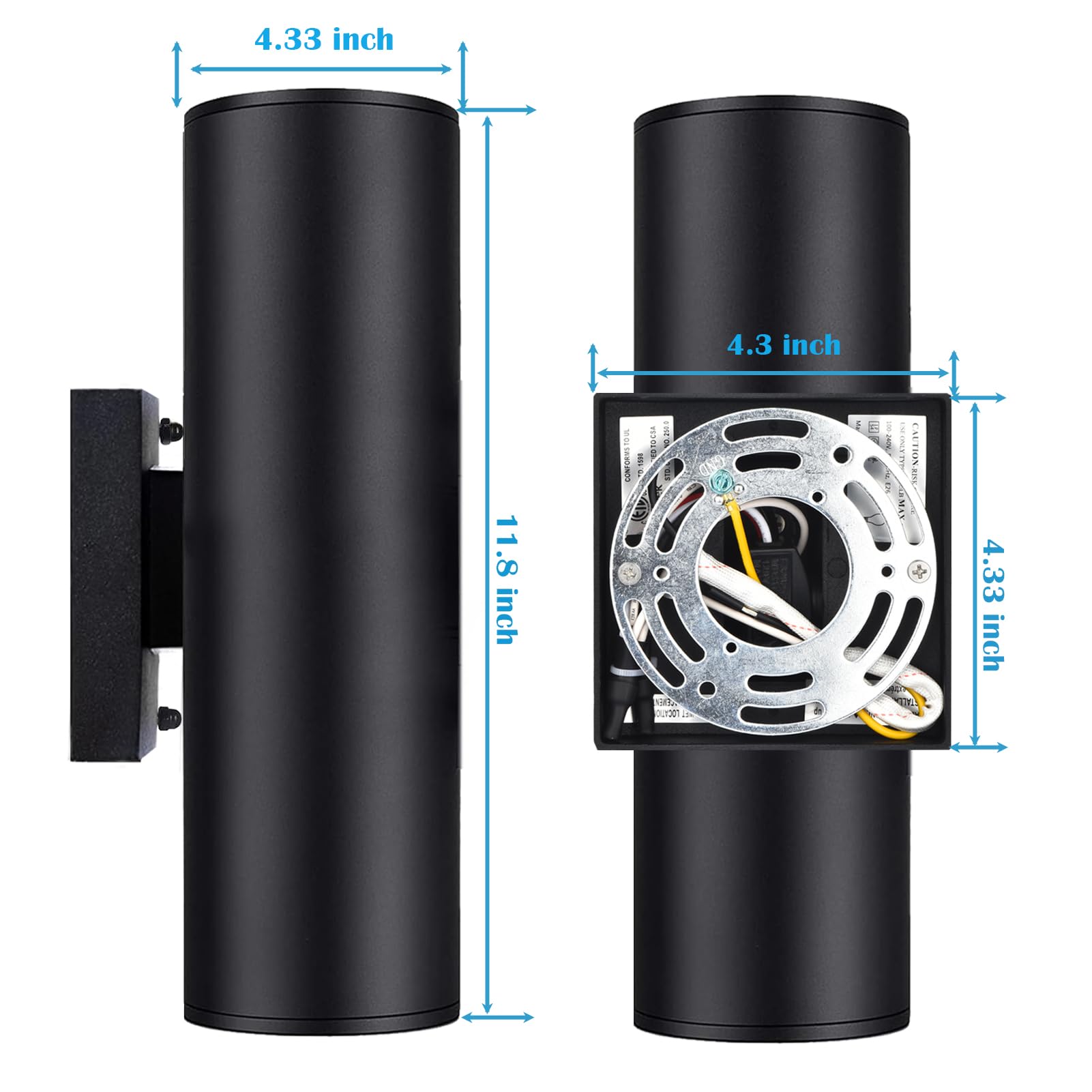iYogaled RGB Color Changing Outdoor Wall Lights, ETL Listed, 2 Pack, Aluminum, Remote Control, Model FUT014RGB