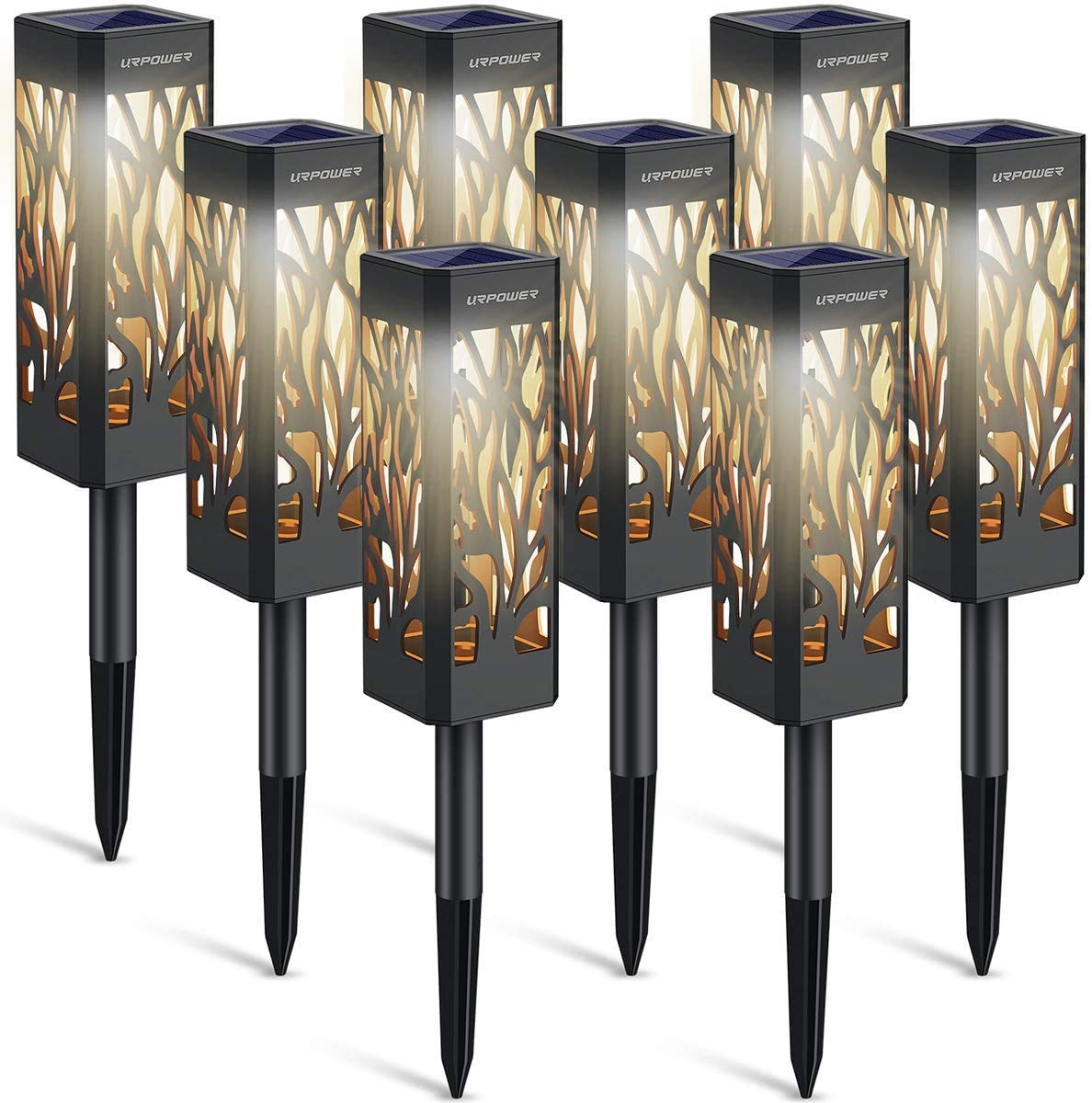 URPOWER Solar Lights Outdoor Upgraded Solar Pathway Lights with Bigger Solar Panel & Longer Working Time IP65 Waterproof Solar G