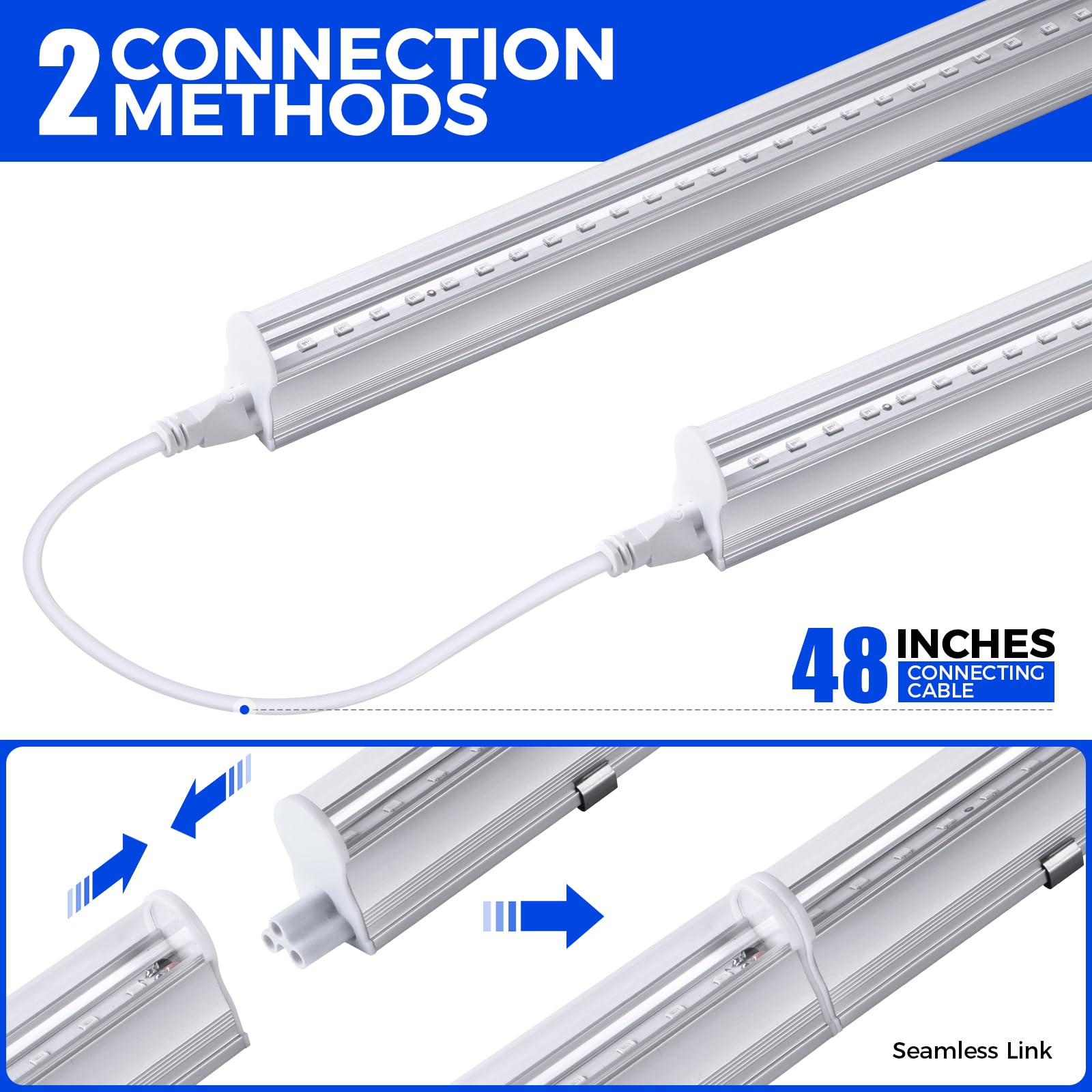 Barrina UV LED Blacklight Bar, 22W T5 Integrated Bulb, 4ft, Aluminium, 4-Pack, Black Light Fixture for Decorations