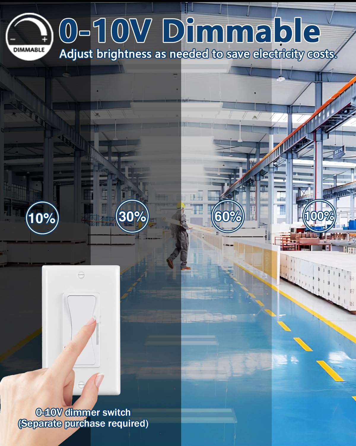 G Gjia Led Linear High Bay Light 8-Pack  300W 45000Lm 0-10V Dimmable 5000K Daylight  Adjustable High Bay Led Shop Lights Lighting Fixtures For Garage Warehouse Workshop  Ul