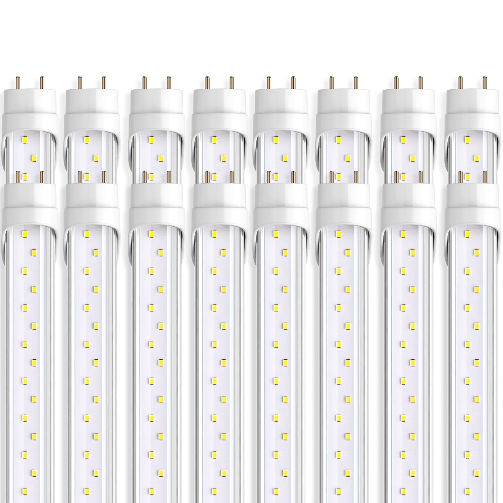 Barrina 4FT LED Ballast Bypass Bulbs, Dual-End Powered G13 24W, T8 LED Bulbs 4 Foot, 6000K Cool Daylight 3200LM, T8 T10 t12 LED