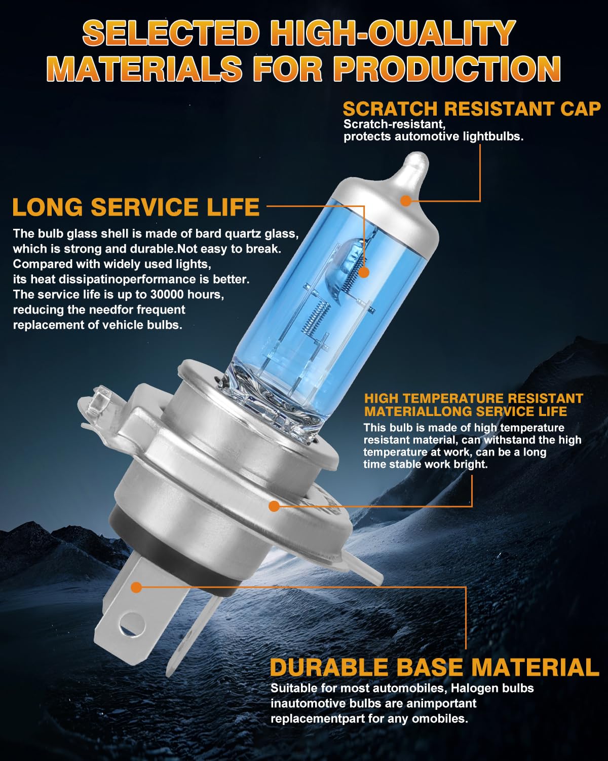 IVBDQV Headlight Bulbs 9003/H4 High Low Dual Beam Combo 2PCS for Honda CRV (1997-2004/2007-2014) 300% Bright