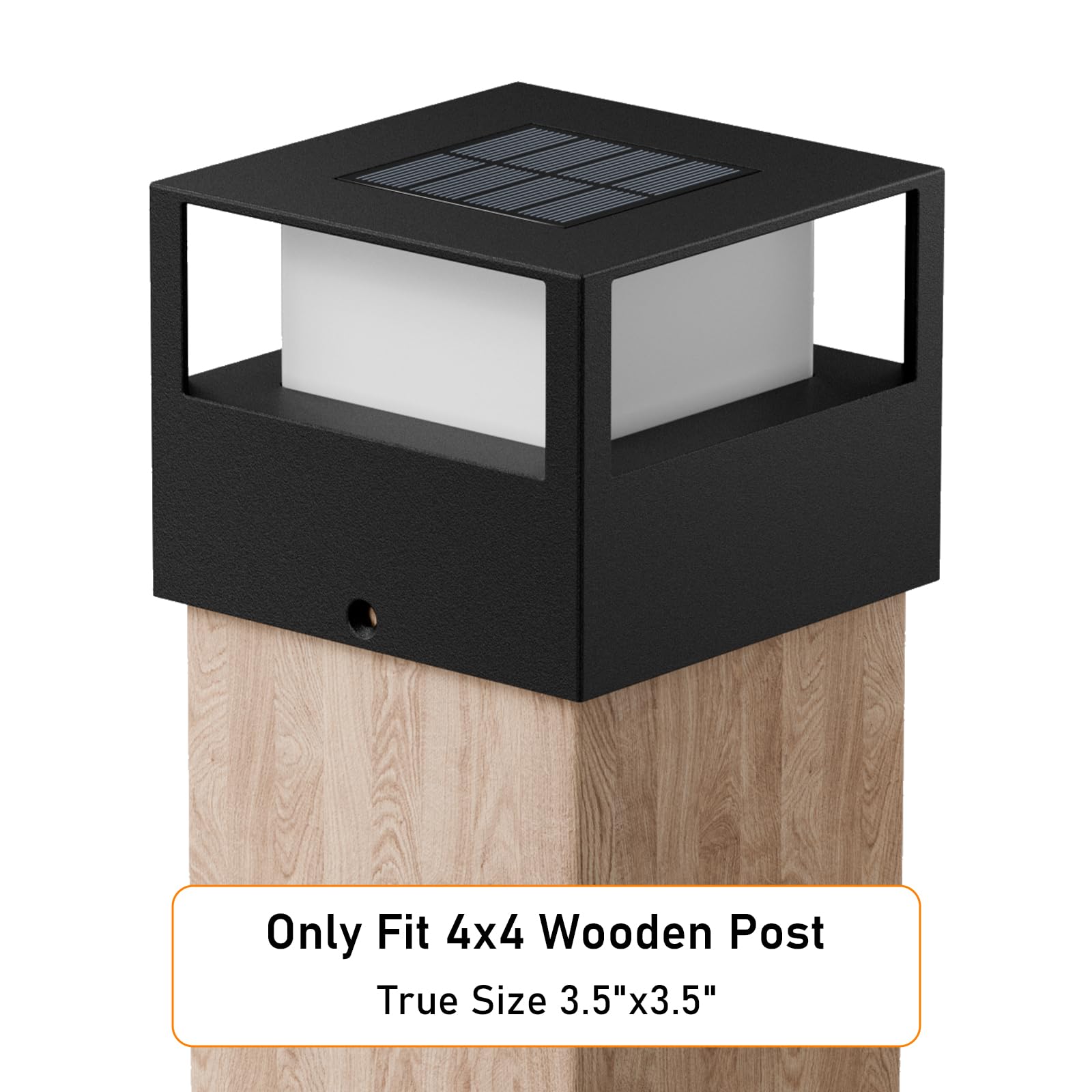Viewsun Solar Post Cap Lights, 12 Pack for 4x4 Wooden Posts, Waterproof Black Plastic, Model ZH0009-12
