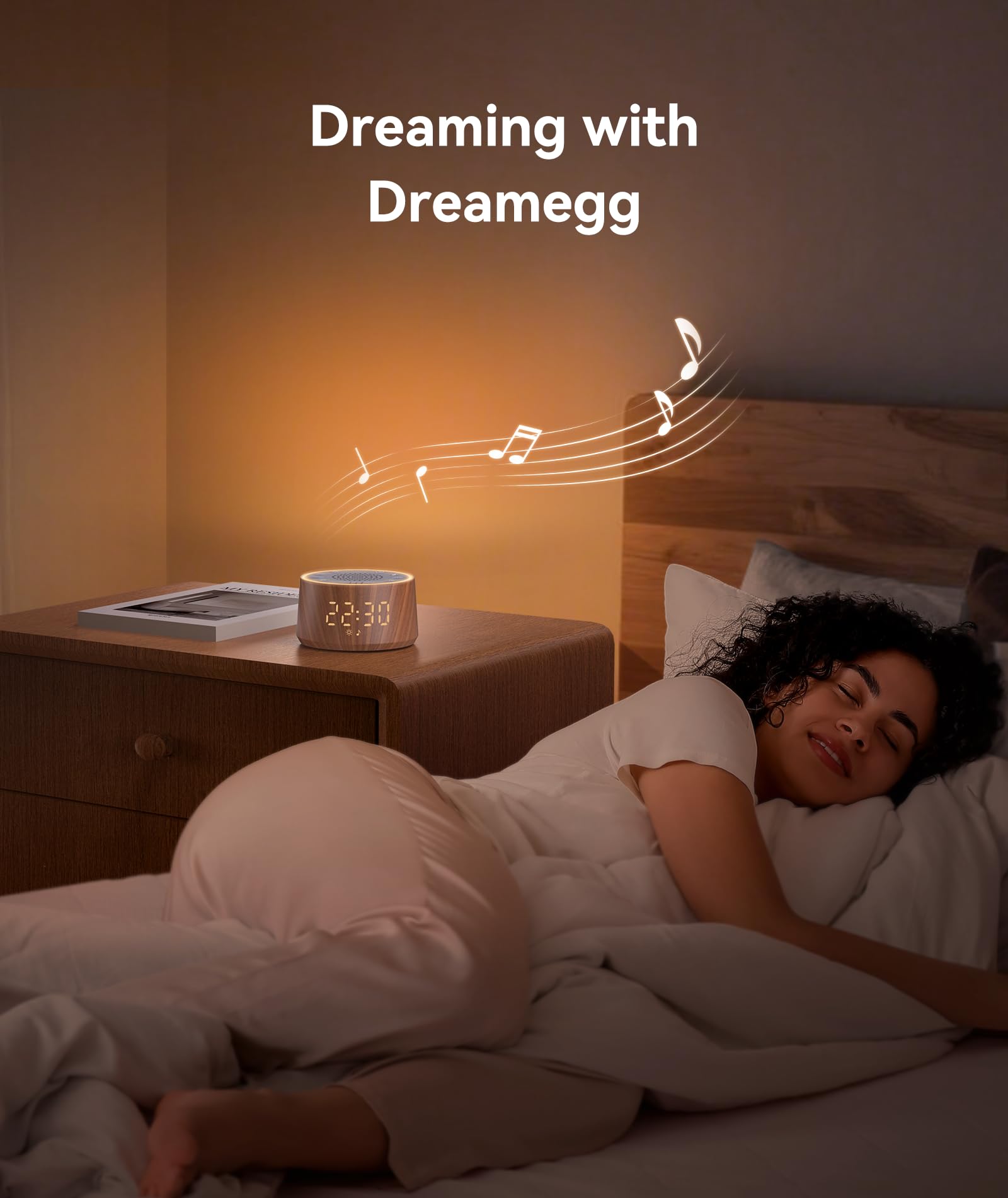 Dreamegg Baby Sound Machine With Nursery Lamp  25 Soothing Sounds  Alarm Clock  Dimmable Night Light  White Noise Machine For Sleep Sound Machine  Baby Shower Gifts Must Haves  Wood