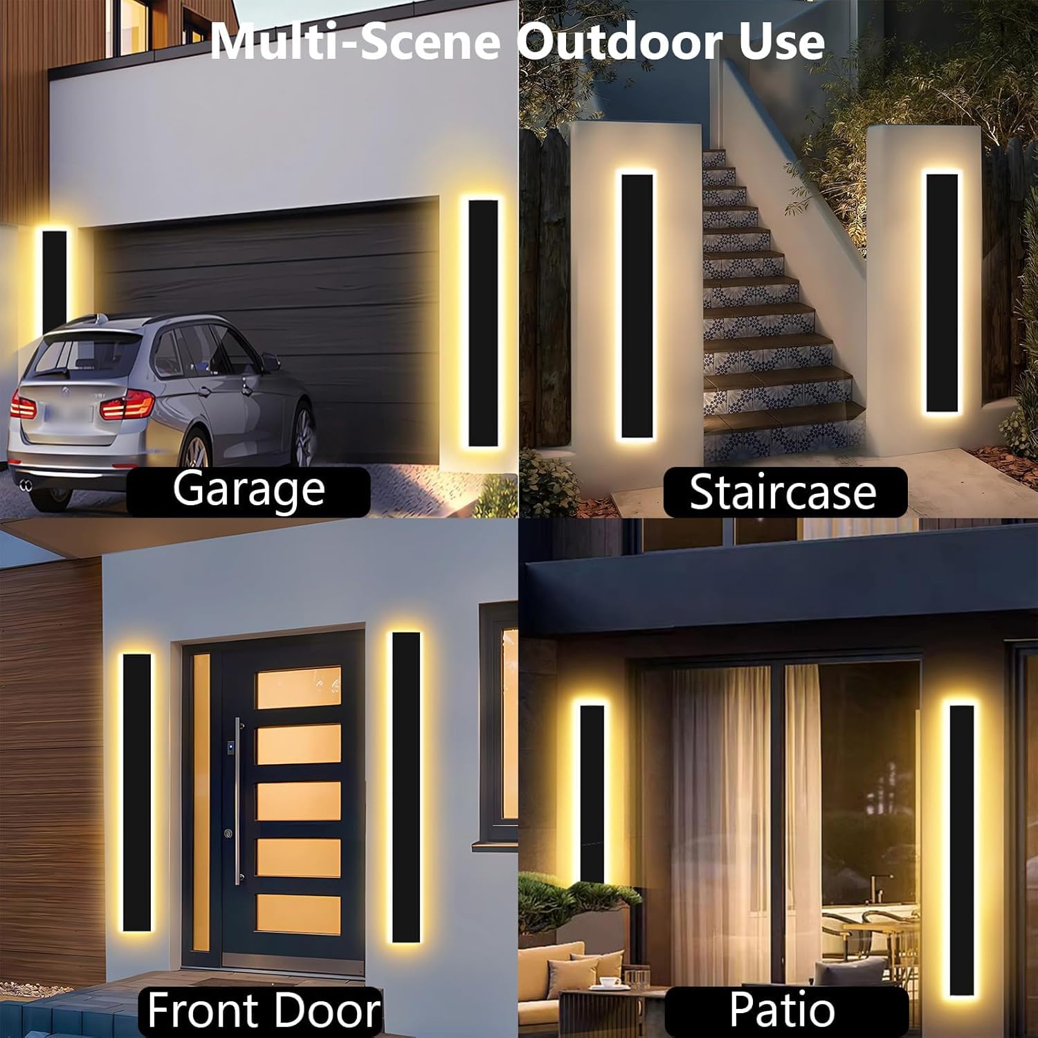 pedforn 39in Outdoor Wall Sconce, IP65 Waterproof Dimmable LED Light, Black Metal, Model Z01-100-R, Ideal for Garage, Patio, Porch
