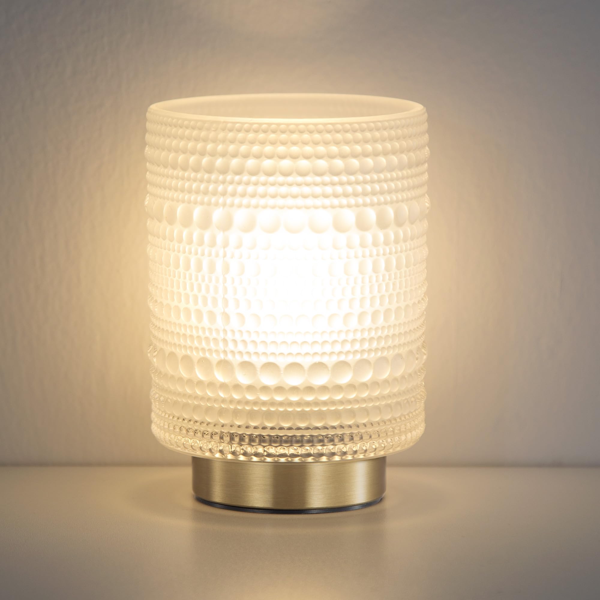 Mirasium Battery Operated Lamp with Timer  Small Battery Powered lamp for Bedside  Cordless Table Lamps with LED Warm Bulb  Wireless Lamp for Entryway/Dorm/Office/Patio/Living Room Decor-Frosted White