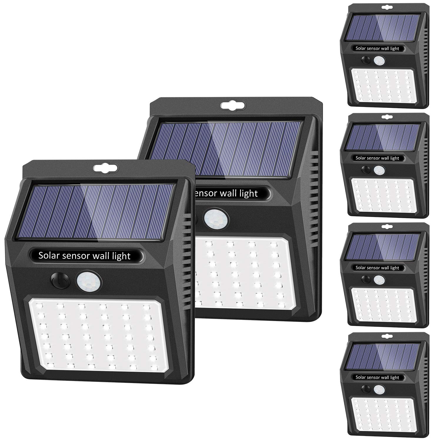 SEZAC Solar Lights Outdoor - 6 Pack, 3 Modes, Motion Sensor, Waterproof, for Garden, Fence, Patio, Garage, Model TBD-01