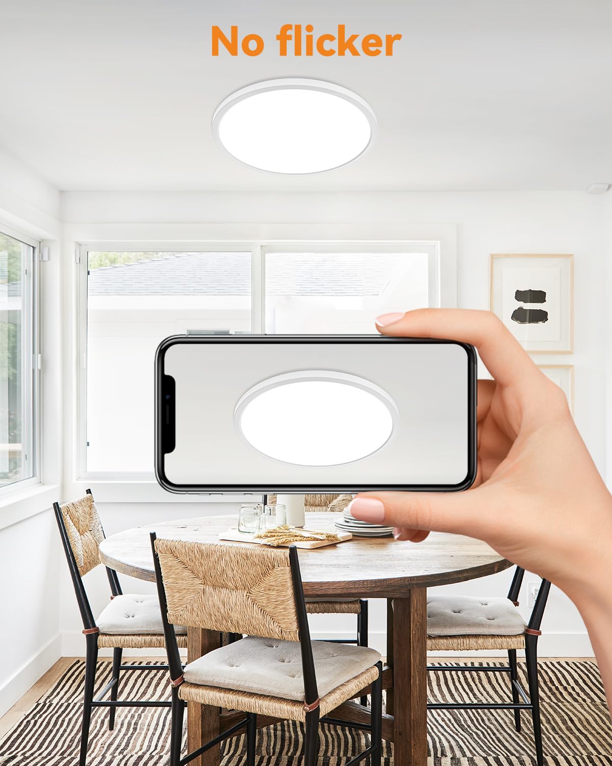 2Pack White Flush Mount Led Ceiling Light, 9Inch 24Watt, 3000K/4500K/6000K, Ultra Slim For Bedroom, Living Room, Kitchen, Hallwa