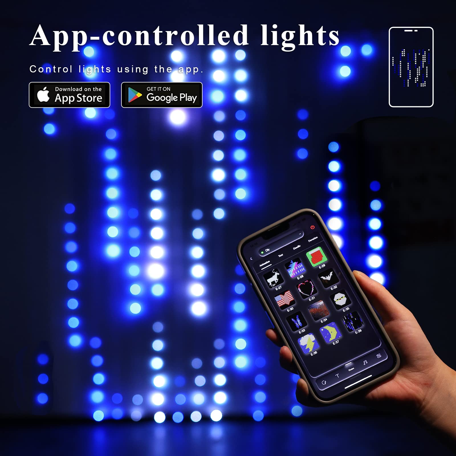 JMEXSUSS App-Controlled 400 LED RGB String Lights - 6.5x6.5 ft for Indoor/Outdoor Decoration - Perfect for Halloween, Christmas, Parties