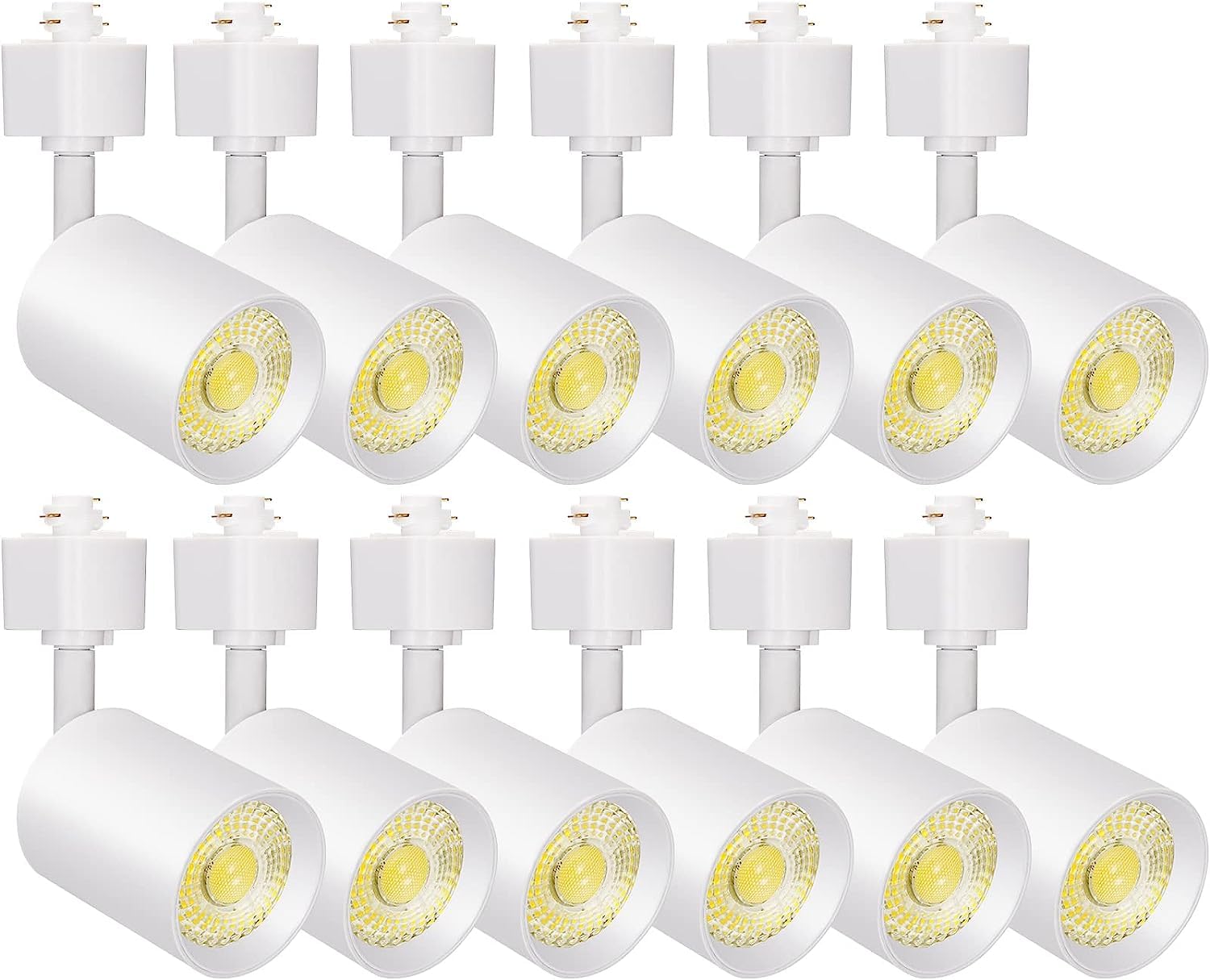 VANoopee 12-Pack LED Track Lighting Heads, 10W Dimmable, 3000K Warm White, Aluminum, Model 1-3-1766, Flicker-Free,