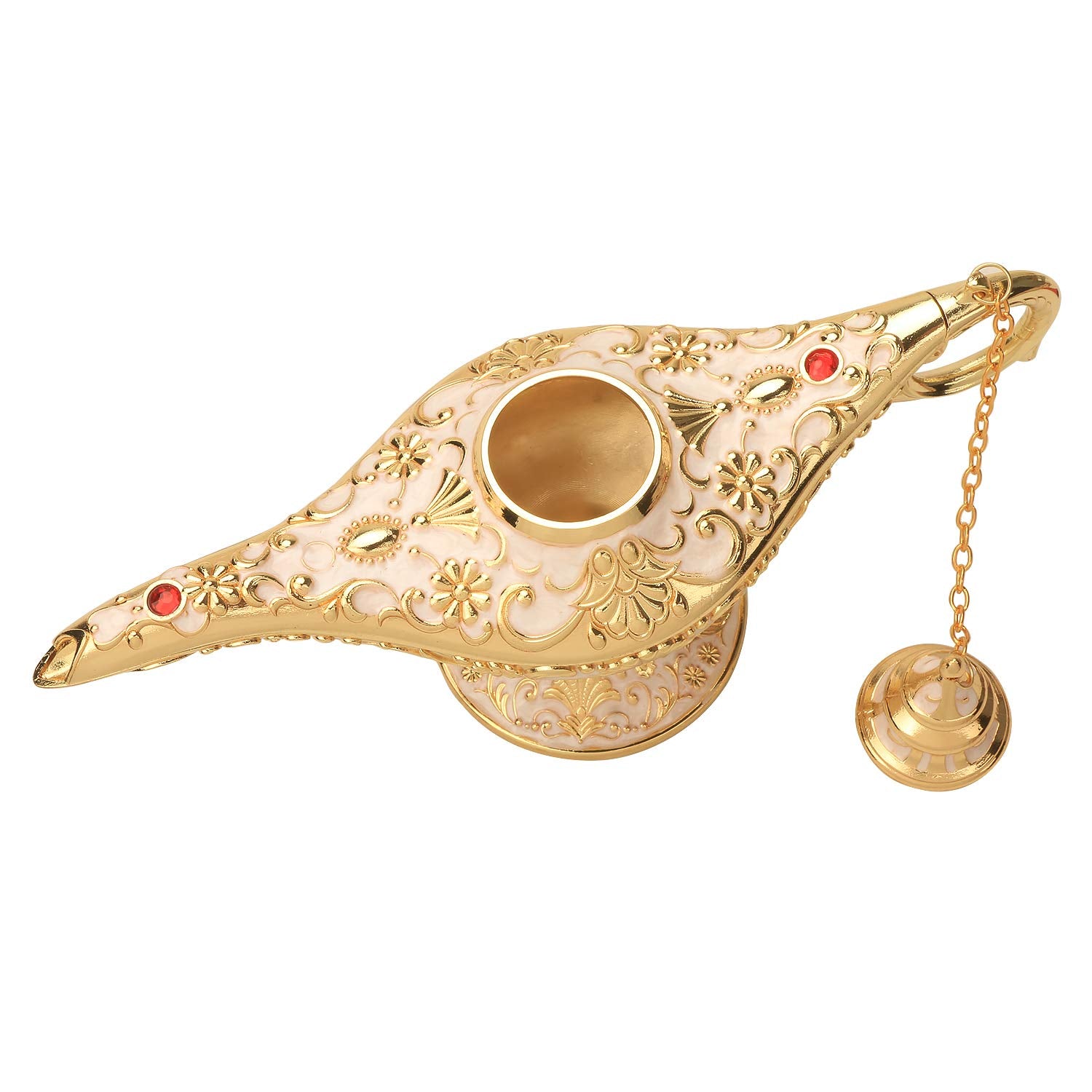 K Cool Classic Aladding Magic Genie Lamp Legend Wishing Light Costume Lamp Metal Carved Cone Incense Burner For Home Tabletop De