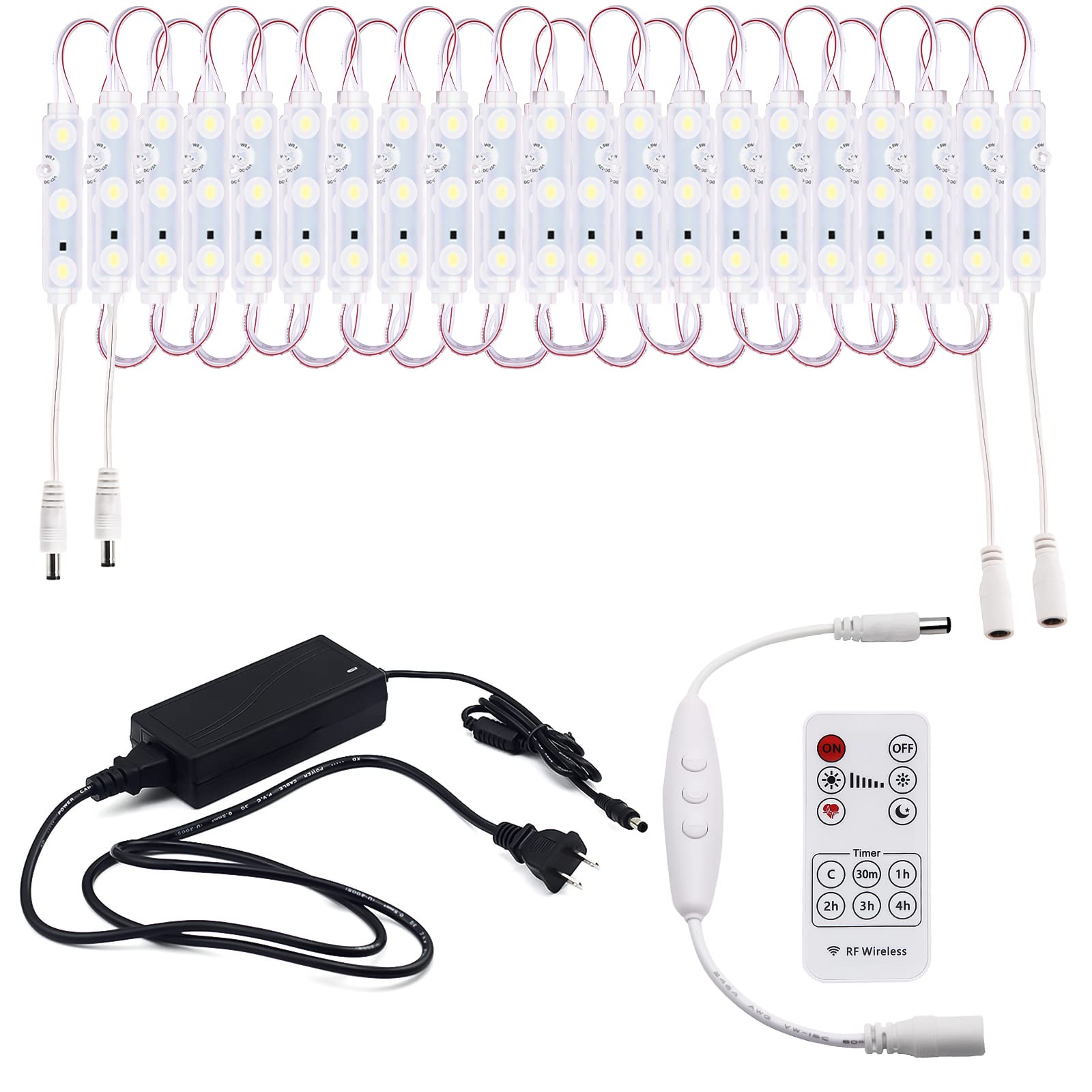 Pomelotree Led Window Lights, 20Ft Waterproof 5050 Led Module, 2-Pack, White, Ideal For Business Advertising And Storefront Displays