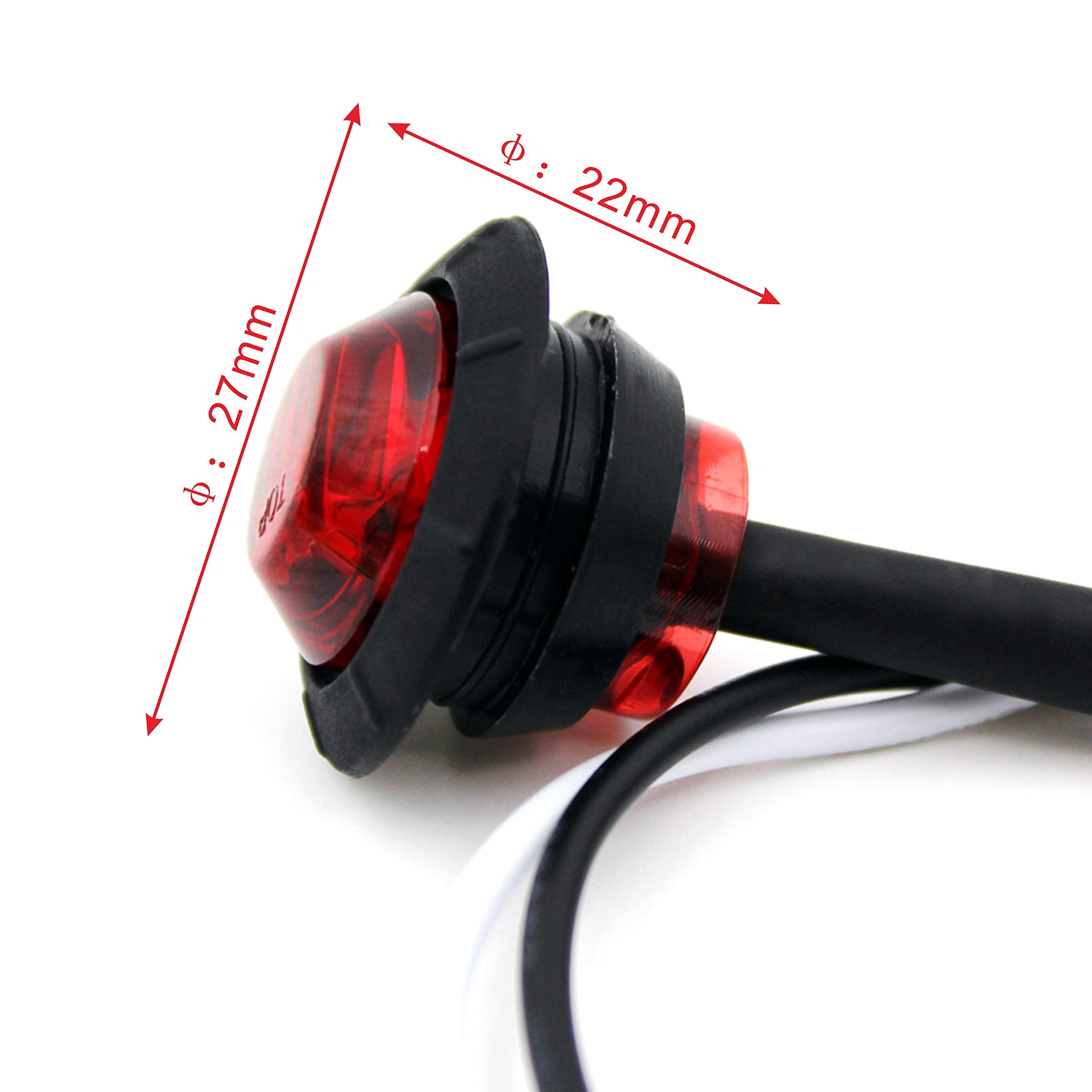 KEING 10 Pack LED Underwater Lights, 12V Marine Boat Lighting, Red Deck Courtesy & Navigation Lights