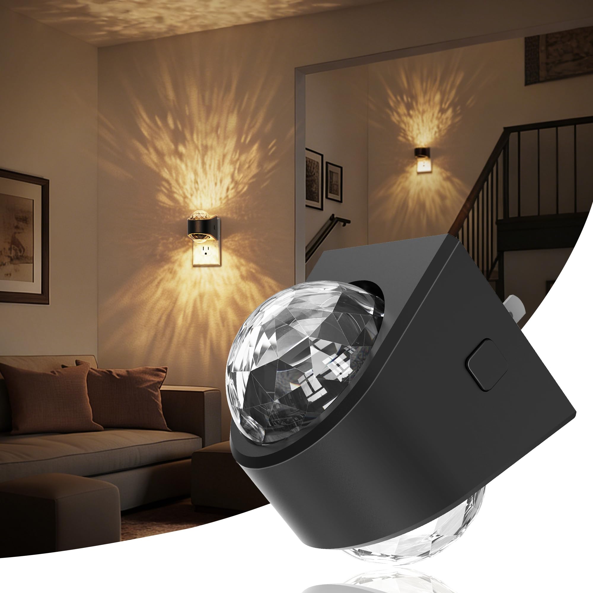 JandCase Night Lights Plug into Wall  Star Projector Night Light with 3000K Soft White  Automatic Galaxy Nightlight Plug in with Light Sensor for Bathroom Hallway Room Decor