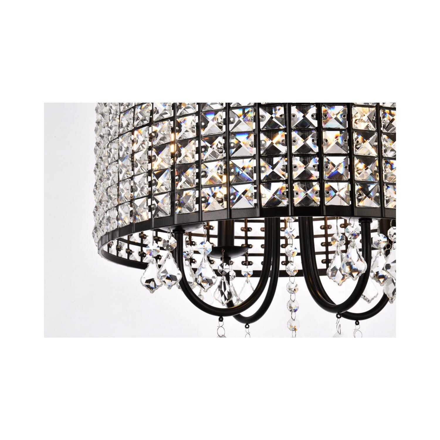 Living District Elise 4-Light Transitional Metal Pendant in Black
