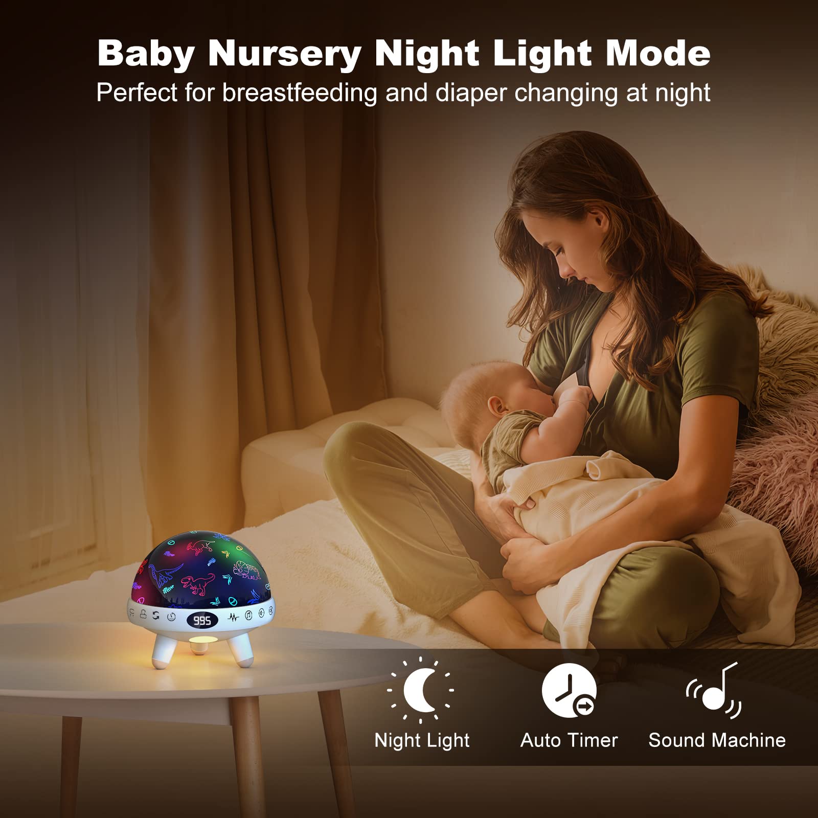 Yachance Dinosaur Night Light Projector For Kids With Timer & Remote - Perfect Gifts For Boys