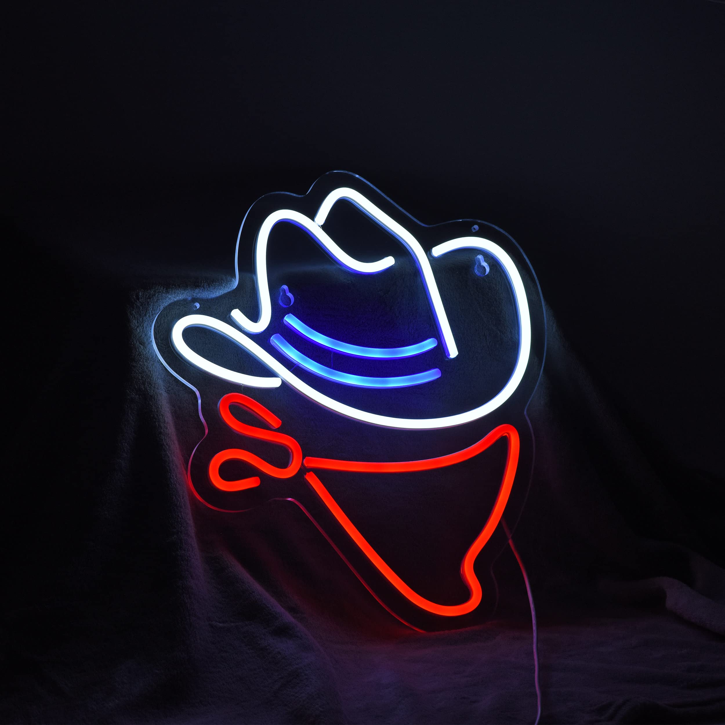 Cowboy Hat Neon Sign Beer Bar Home Art Man Cave Neon Light Handmade With Dimmable Switch Led Neon Lights Signs For Bedroom Home Office Hotel Pub Cafe Recreation Room Wall Artwork Decor