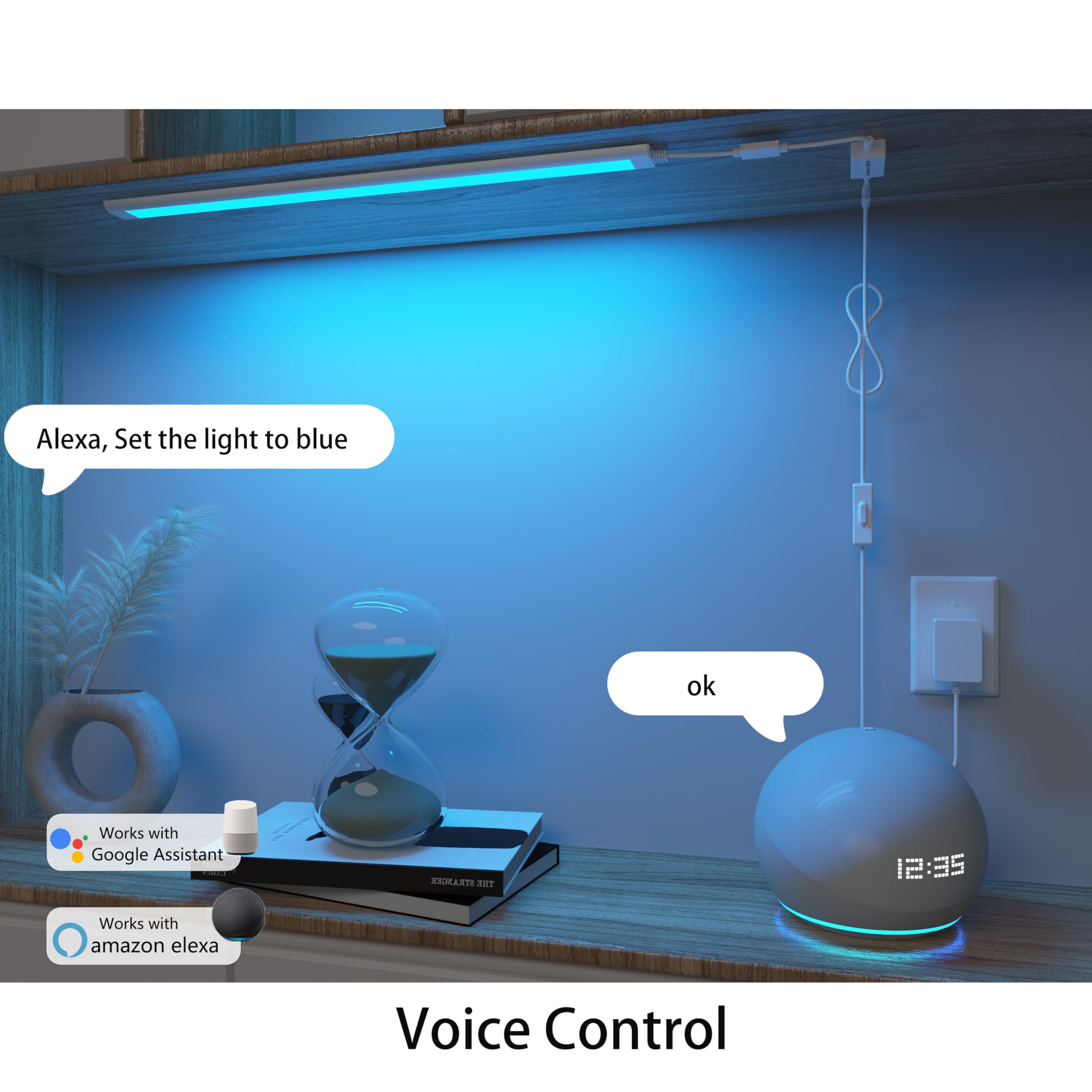 Led Light Bar,Plug-In, Dimmable, Adjustable White & Rgb Color Changing, Alexa, Google Home Enabled Remote Counter Lights For Kit