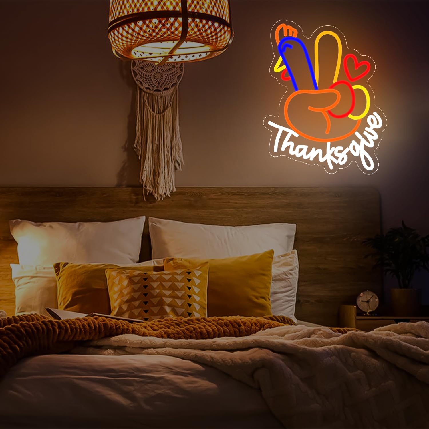 Turkey Neon Sign Thanksgiving Neon Sign Dimmable Turkey Led Light Happy Thanksgiving Led Sign For Wall Decor Turkey Neon Window Light Up Sign For Bedroom Living Room Home Decor Party Gift