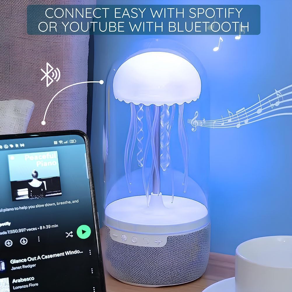 Jellyfish Lamp,With Bluetooth Speaker Dancing Jellyfish Lamp,7 Color Atmosphere Jellyfish Desk Lamp,Rechargeable Atmosphere Nigh