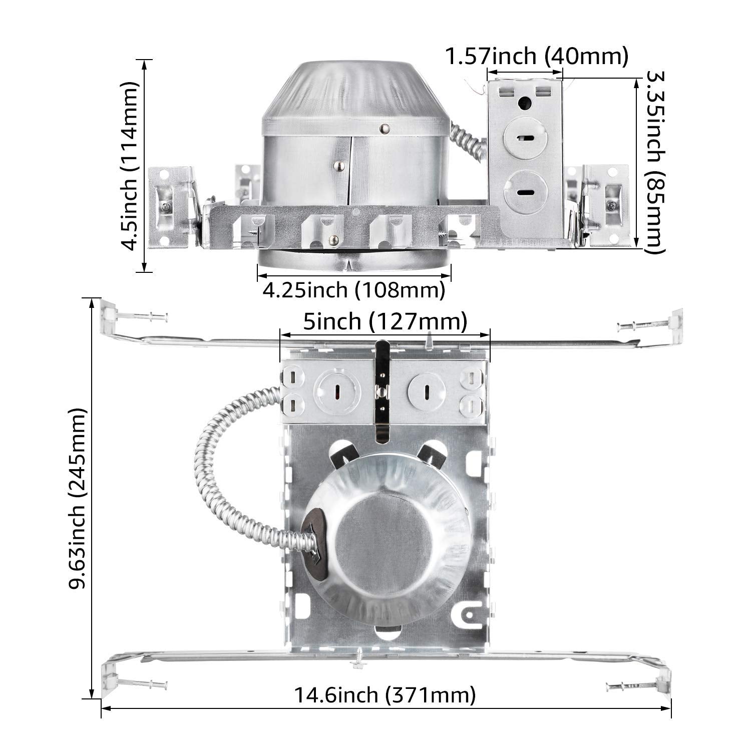 TORCHSTAR 4 Inch Shallow Recessed Lighting Housing, IC Rated, Air Tigh ...