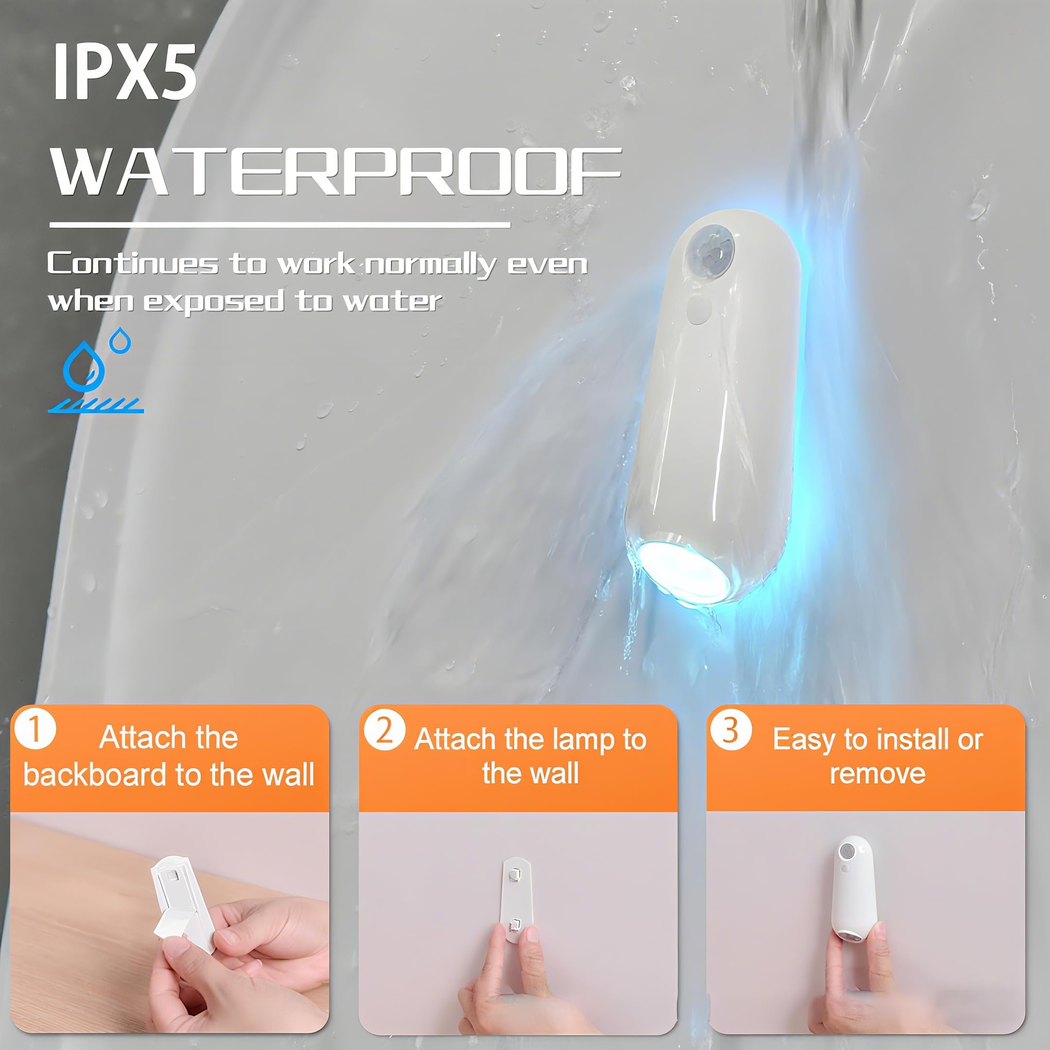 Toilet Night Light Motion Sensor  8 Color Changing Led Wall Motion Sensor Light Indoor Bathroom Accessories Decor  Inside Toilet Lights Christmas Stocking Stuffers For Men Kids Birthday Gifts (1 Pack)