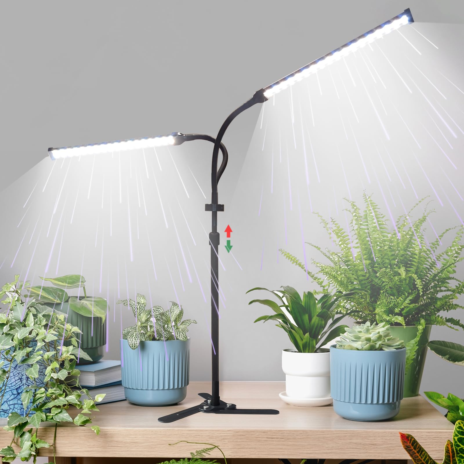 CalKoo 2025 Professional Grow Lights for Indoor Plants Growing  126 LEDs 6000K Full Spectrum Plant Grow Lights Indoor  Height Adjustable (13-38)  3 Spectrum Modes + 10 Dimming with 4/8/12/18H Timer
