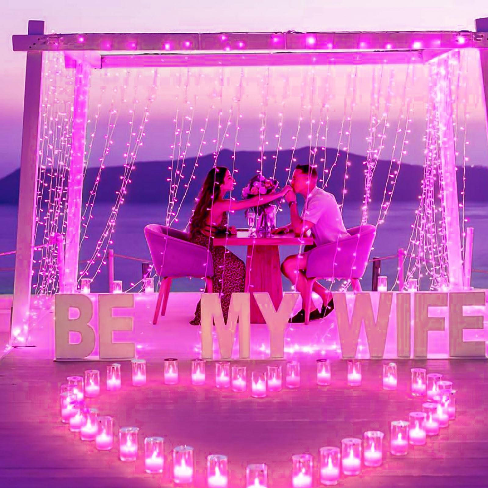 KAQ 240LED Pink String Lights, Waterproof Twinkle Fairy Lights with 8 Modes & Timer for Indoor/Outdoor Use, Model GP-SW290DC0209-IP44