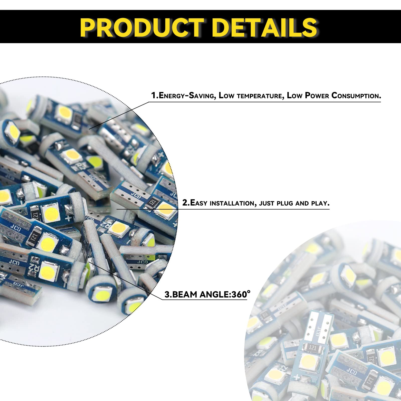 Ntnev Led Bulb Dash Lights Super Bright, T5 37 74 Led Bulb With Twist Lock Socket Pc74 Pc37 Dashboard Instrument Panel Gauge Cluster Light, Map Vanity Mirror Glove Box Indicator Light (White)